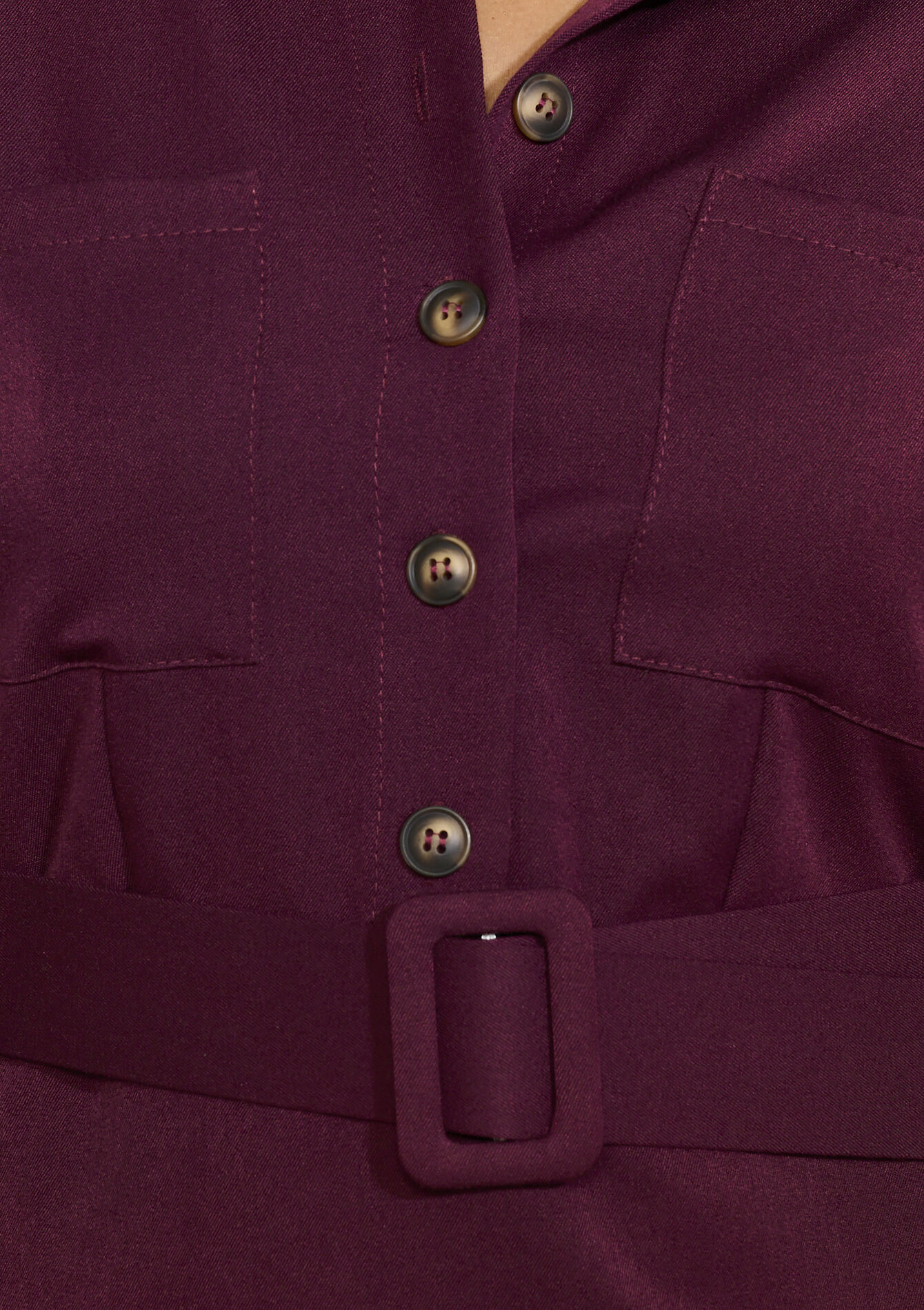 Robe chemise ceinturée, Robe chemise ceinturée - BORDEAUX WINE - 08104398_5514