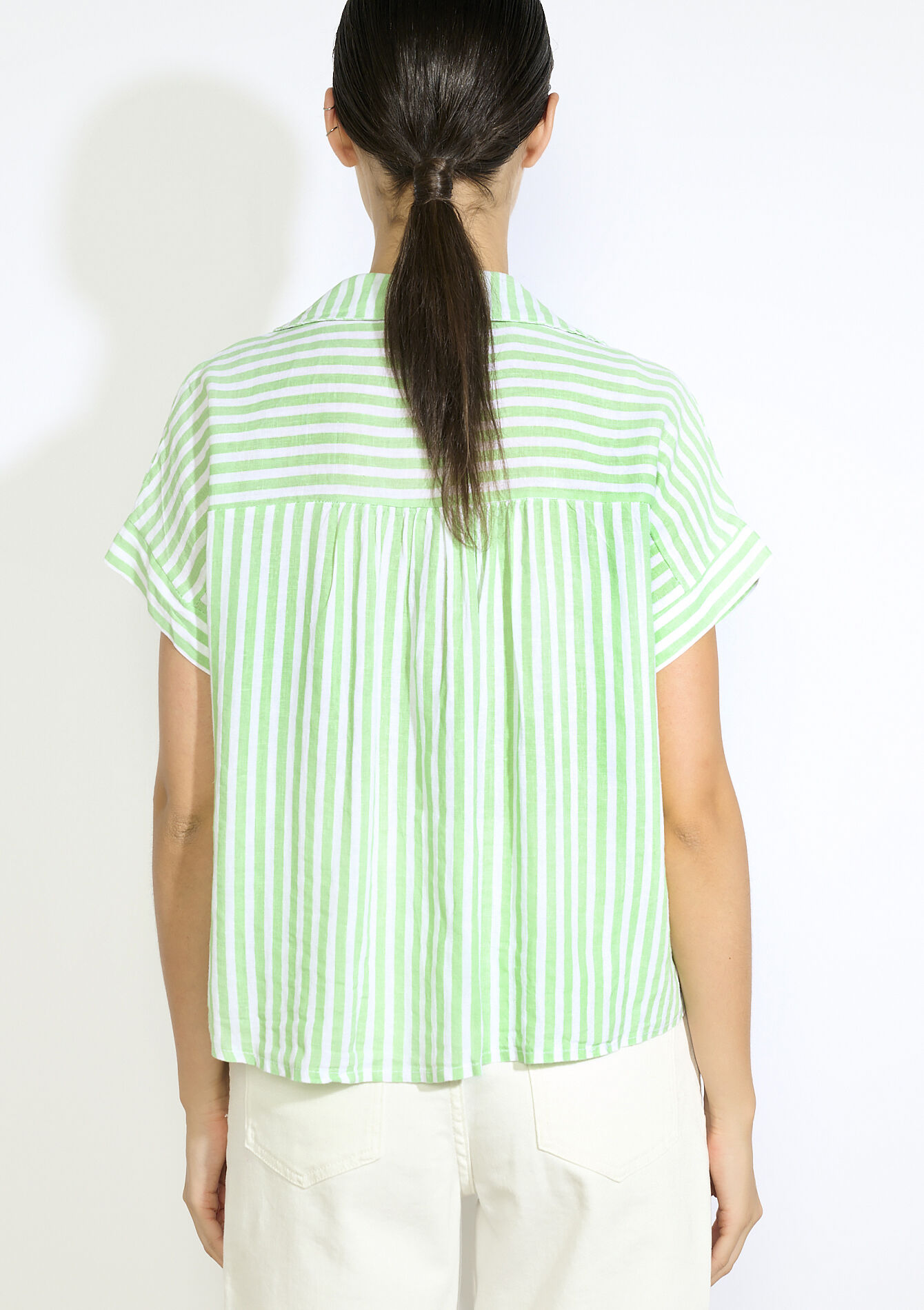 Chemise rayée légère, Chemise rayée légère - MINT GREEN - 05702845_1723