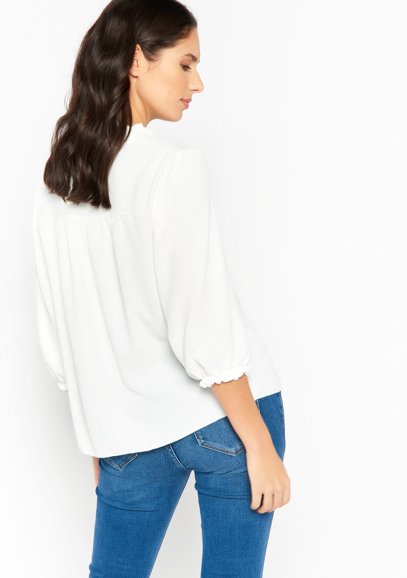 Hemd met broderie - OPTICAL WHITE - 05702103_1019