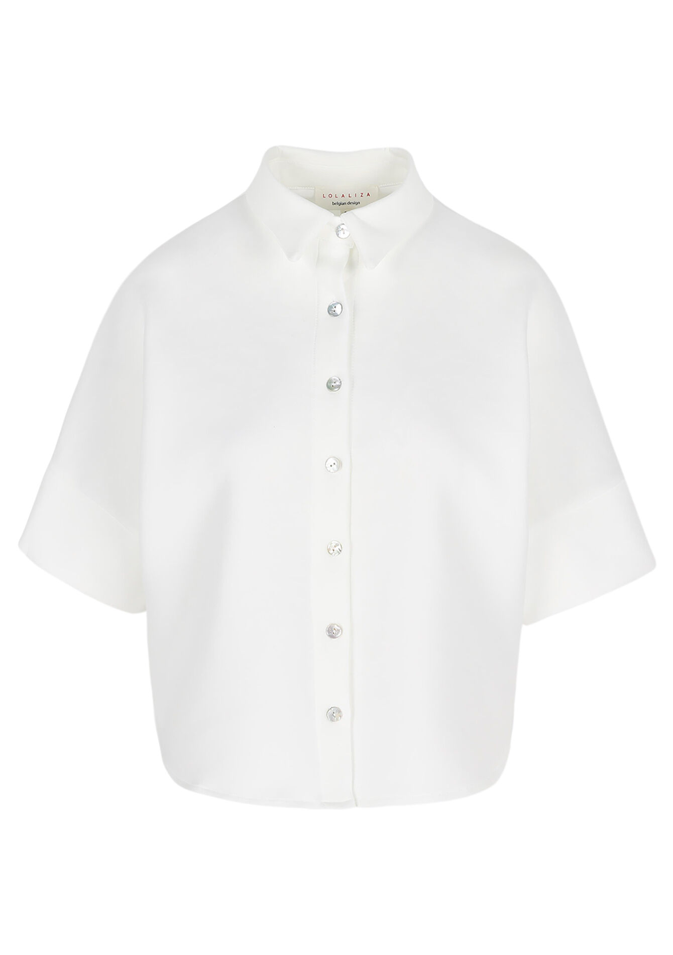 Losvallend overhemd met korte mouwen, Losvallend overhemd met korte mouwen - OFFWHITE - 02301896_1001