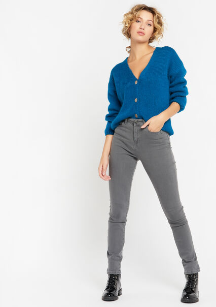 Jeans met hoge taille - MEDIUM GREY - 22000204_0512