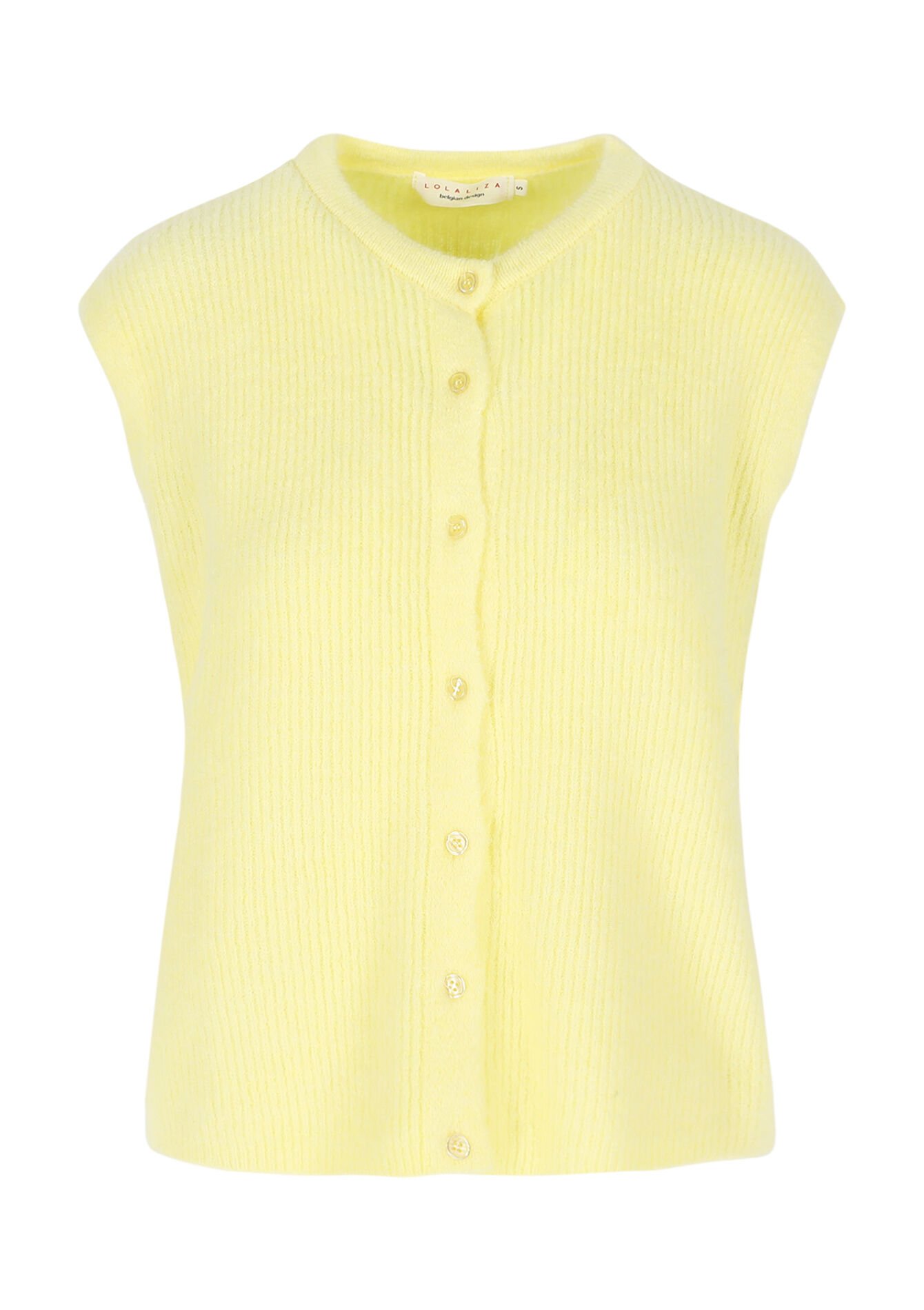Zachte mouwloze gilet, Zachte mouwloze gilet - YELLOW PASTEL - 04101334_5004