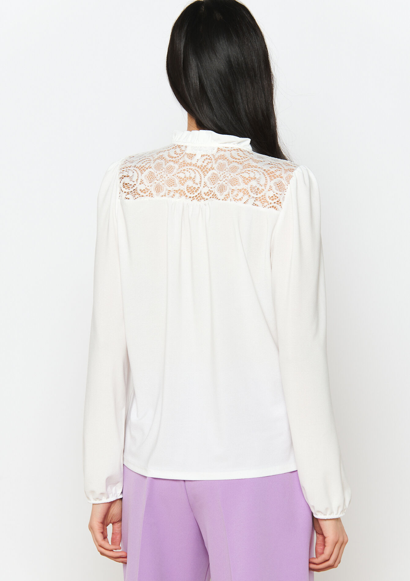 Chemise avec dentelle, Chemise avec dentelle - OFFWHITE - 02400288_1001