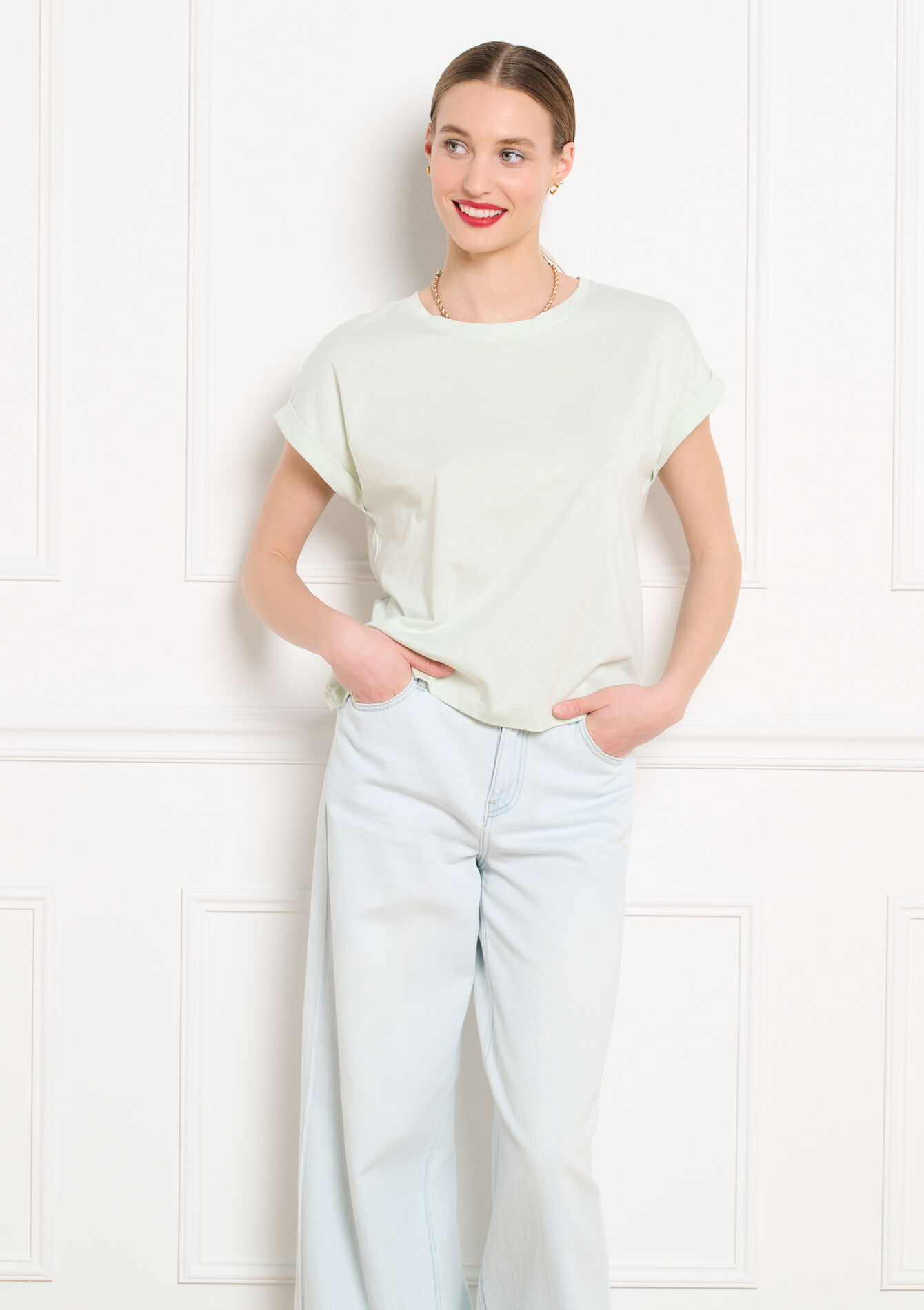 Losvallende T-shirt - MINT GREEN - 02301926_1723