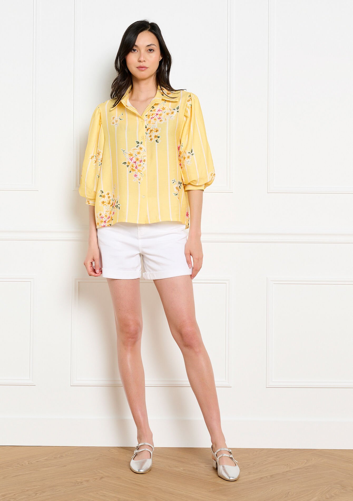 Losvallend bedrukt hemd - YELLOW PASTEL - 05703065_5004