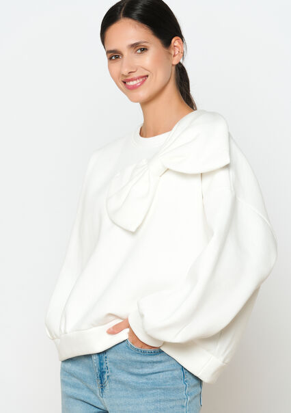 Sweatshirt with large bow - OFFWHITE - 03001715_1001