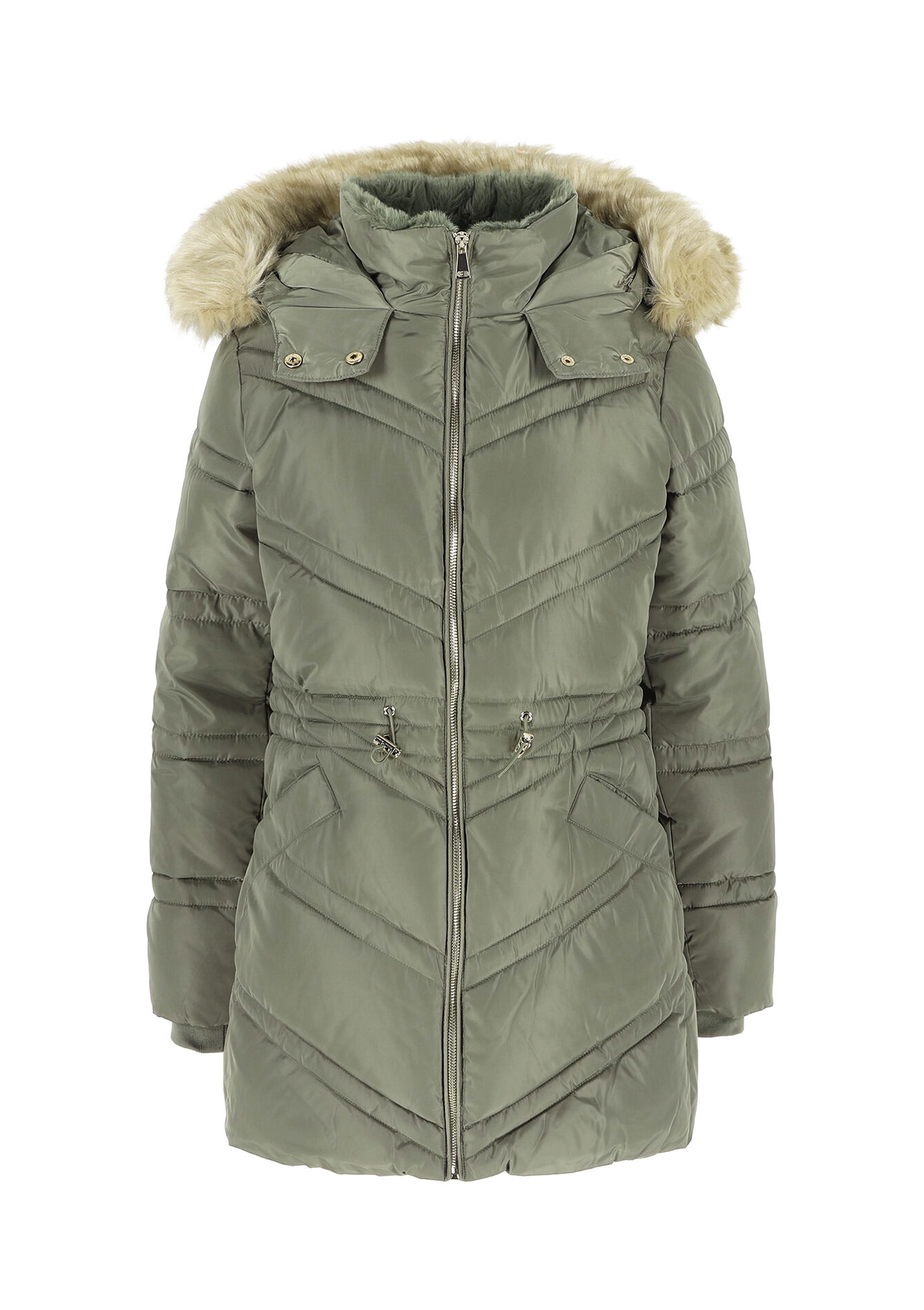 Gewatteerde jas, Gewatteerde jas - KHAKI MED - 23000689_4327