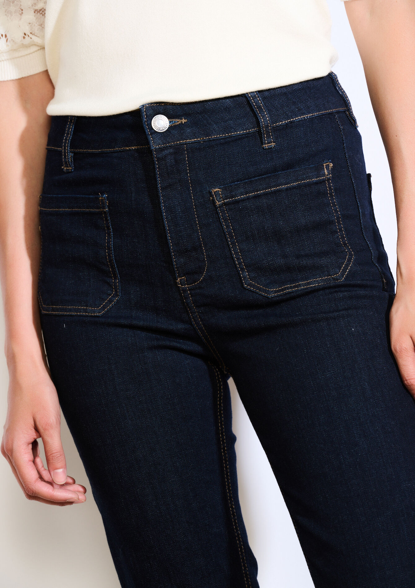 Jean bootcut ajusté, Jean bootcut ajusté - DARK BLUE - 22000621_0501