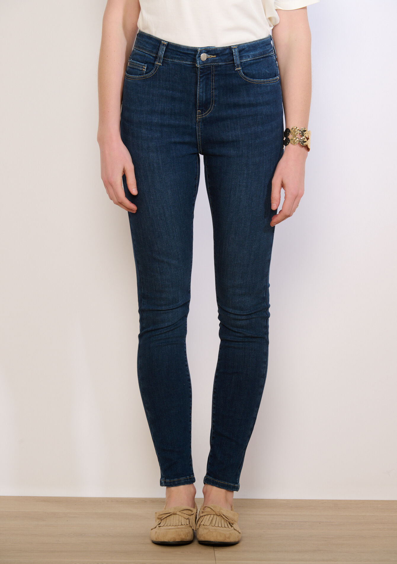 Jean skinny taille haute - DARK BLUE - 22000631_0501