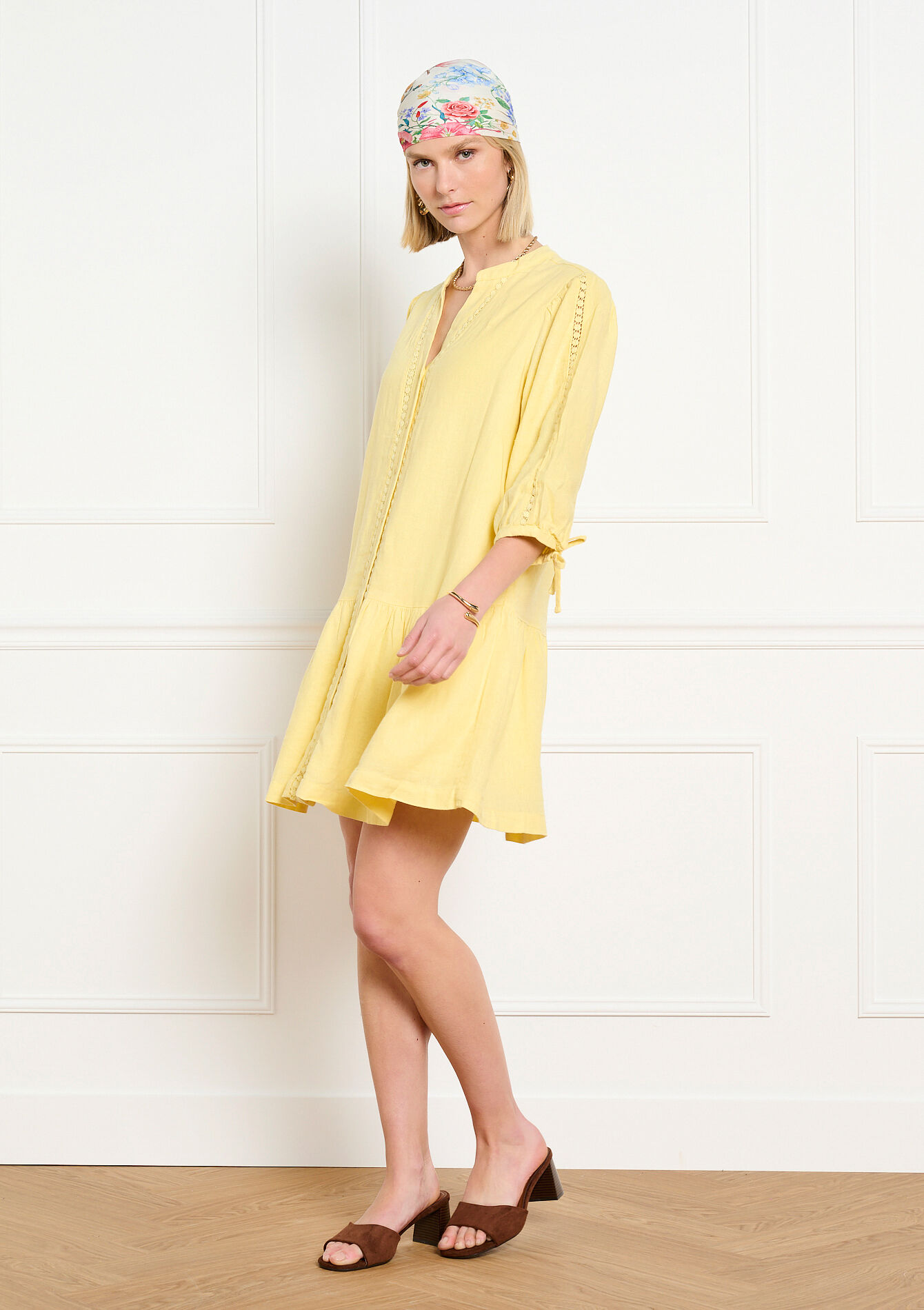 Linen mini dress, , hi-res