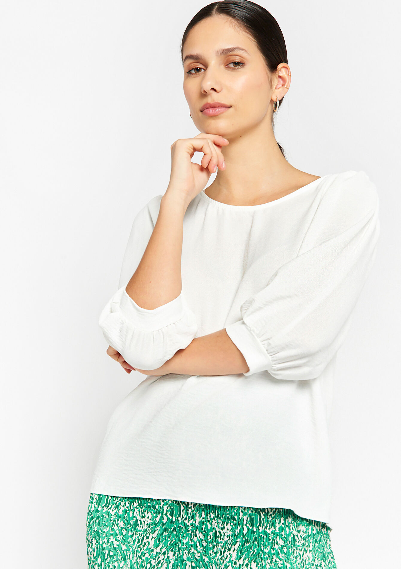 Blouse à manches courtes, Blouse à manches courtes - OPTICAL WHITE - 05702140_1019