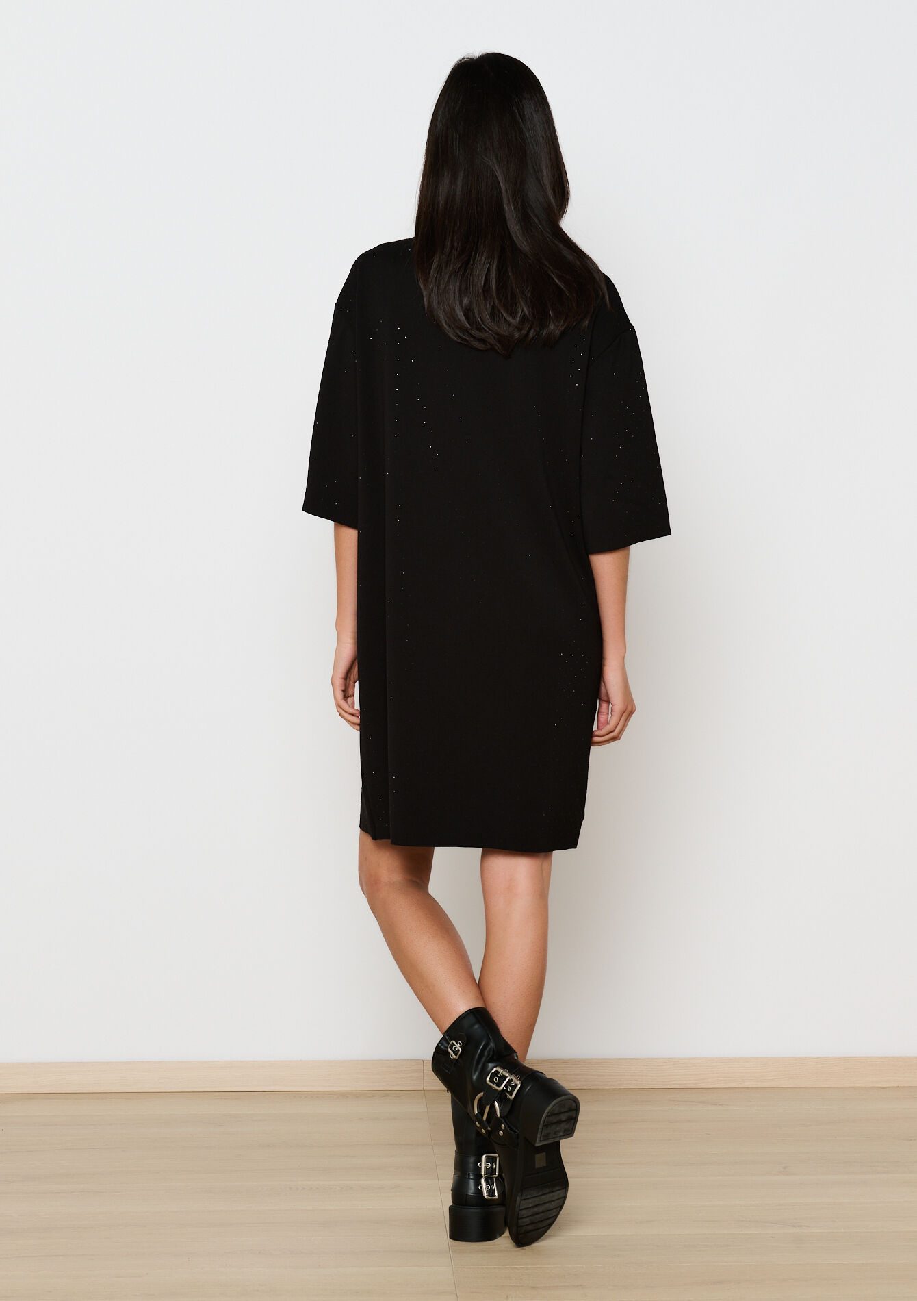 Oversized sweatshirt dress, Oversized sweatshirt dress - BLACK - 08103834_1119