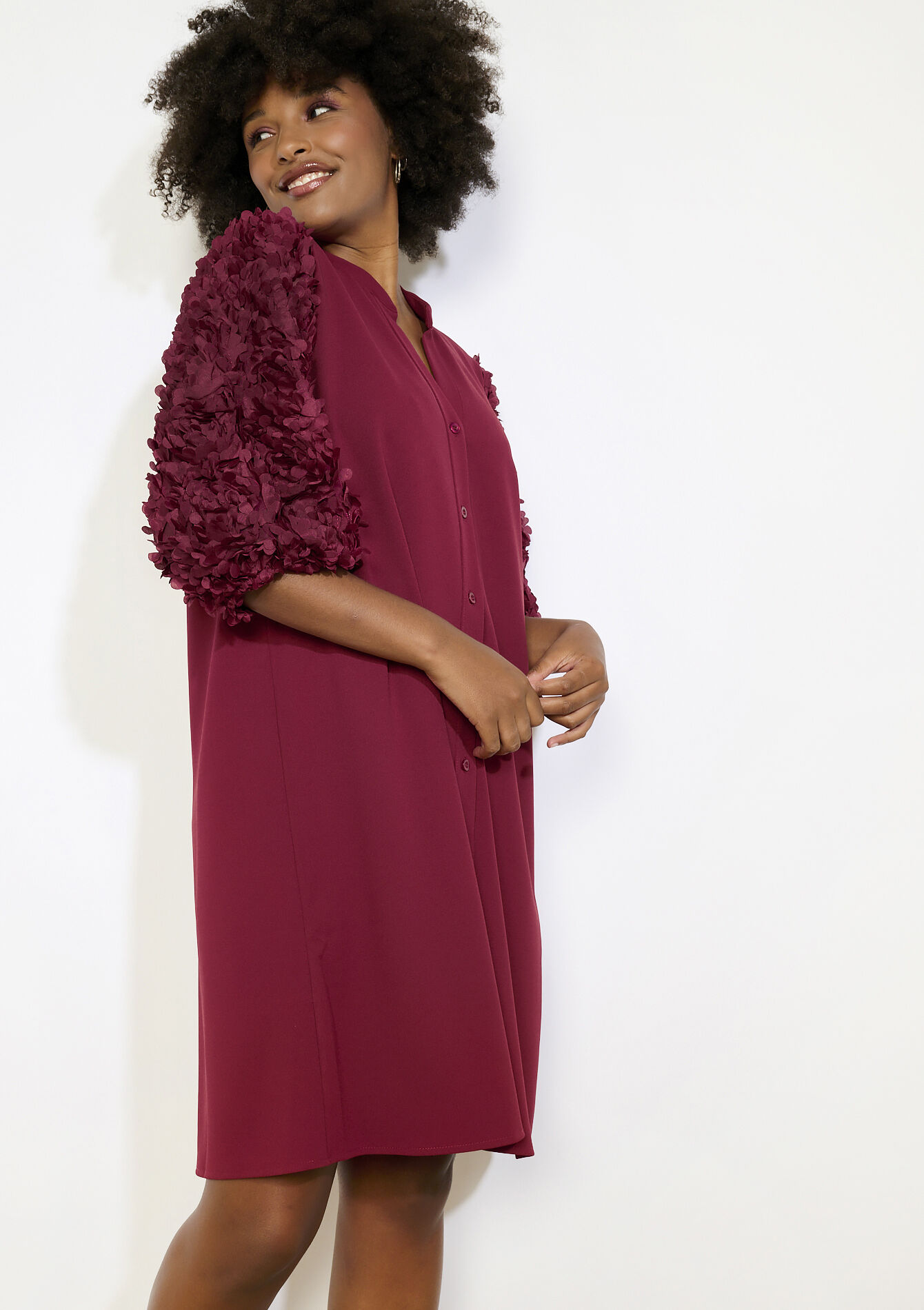 Robe manches texturées, Robe manches texturées - BORDEAUX WINE - 08104312_5514