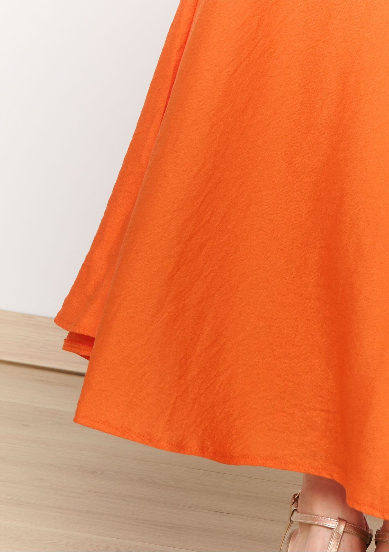 Losvallende maxi-rok, Losvallende maxi-rok - ORANGE BRIGHT - 07101371_1255