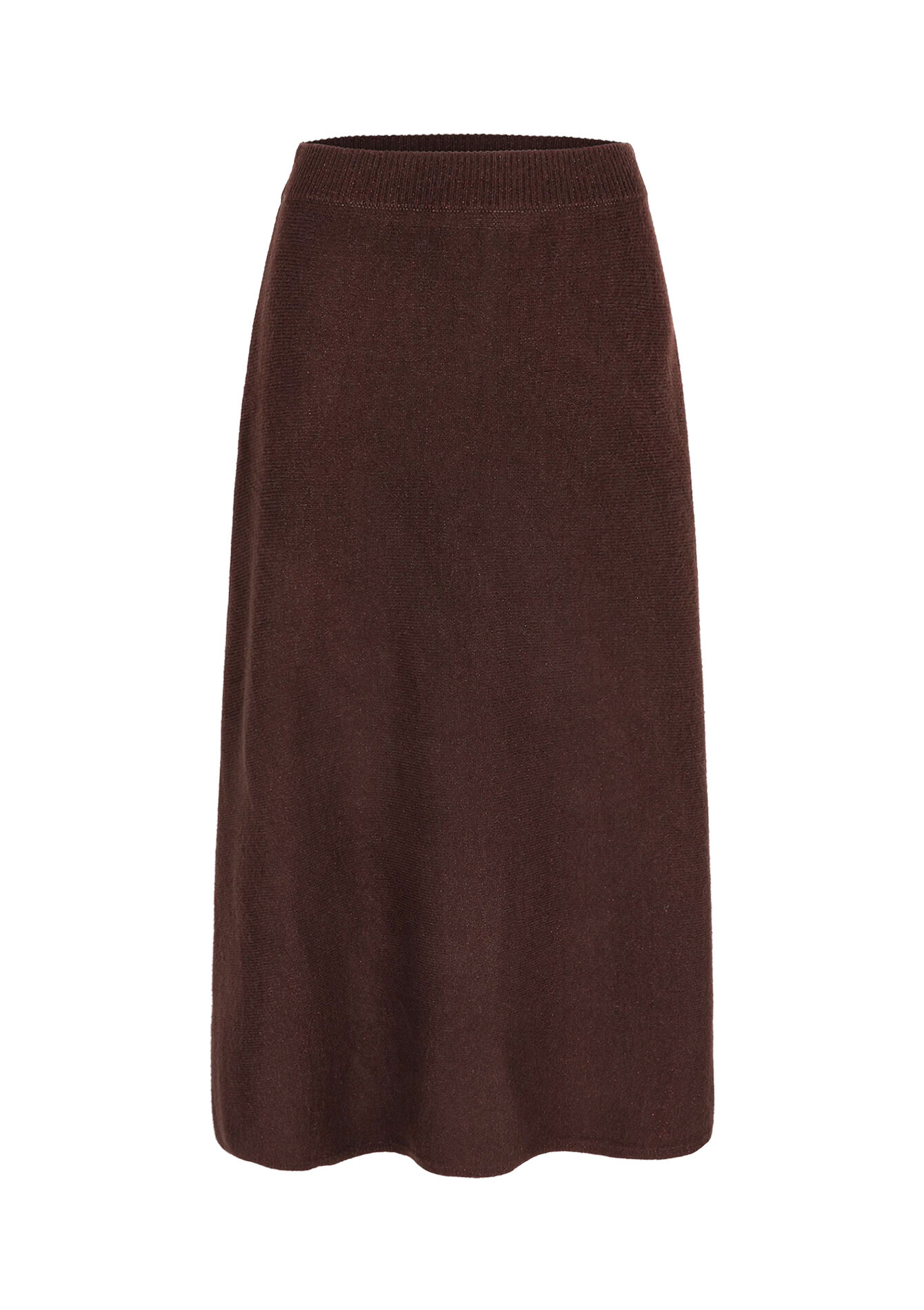 Jupe longue en maille, Jupe longue en maille - BROWN DARK CHOCOLATE - 07101359_3720