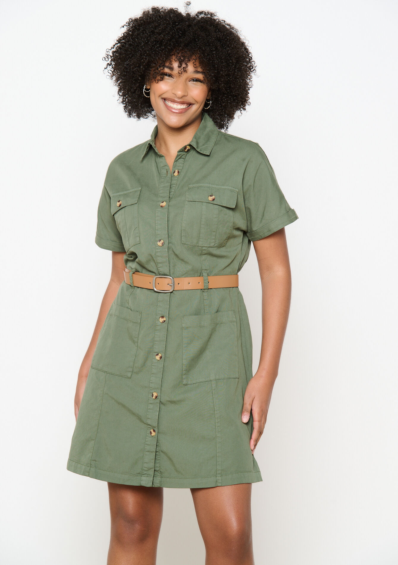 Robe-chemise cargo, Robe-chemise cargo - KHAKI MED - 1117391