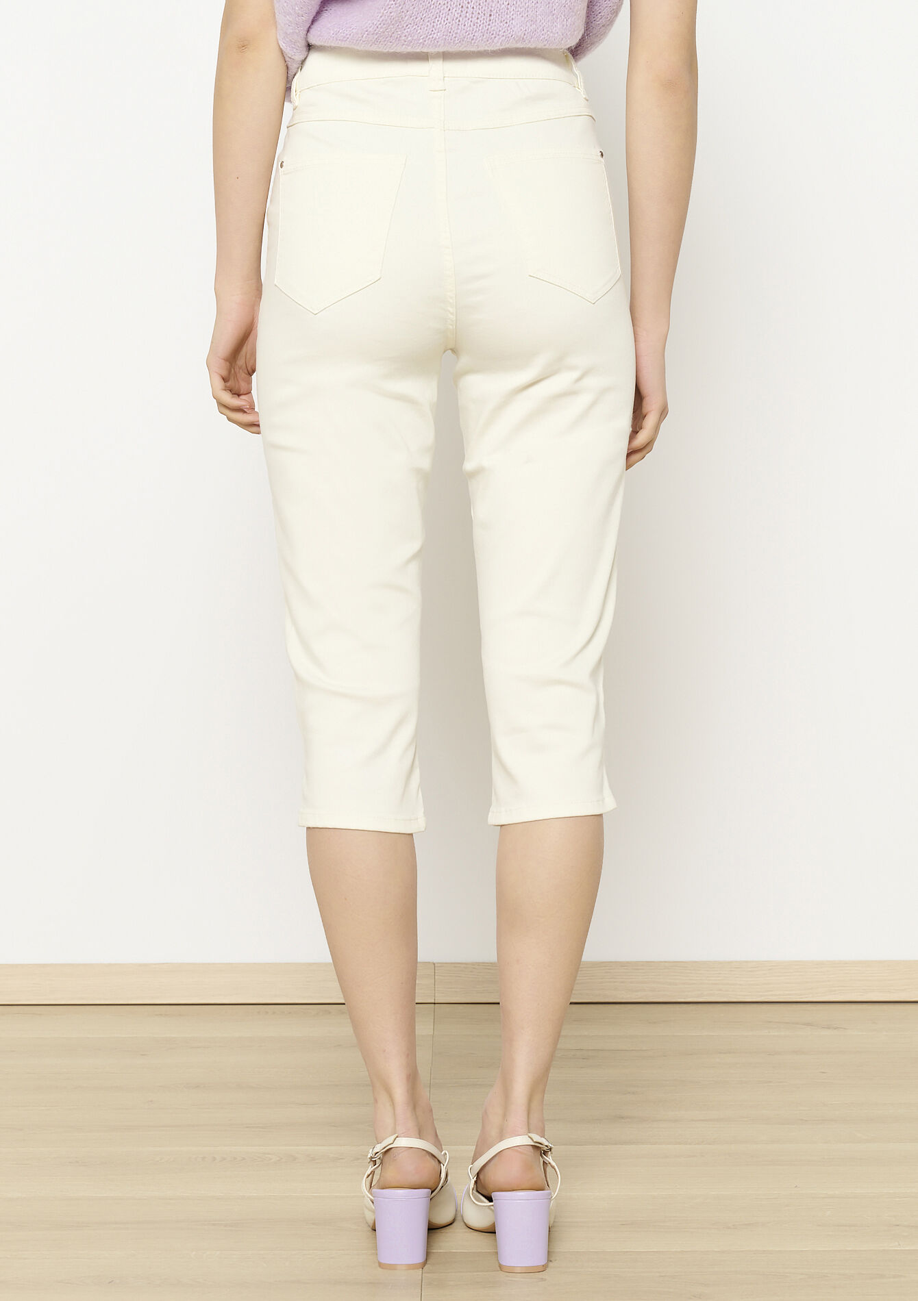 Slim fit capribroek - OFFWHITE - 06004554_1001