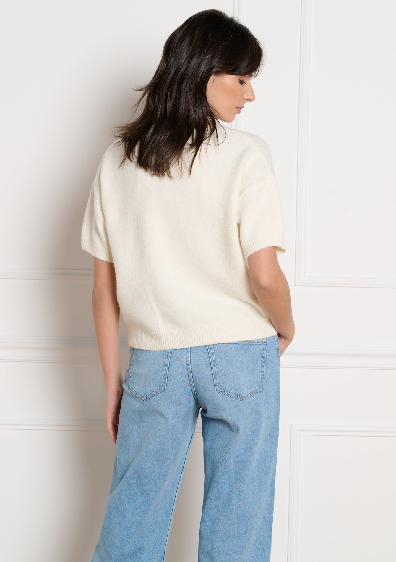 Trui met schelpen en pailletten - VANILLA WHITE - 04007173_1013