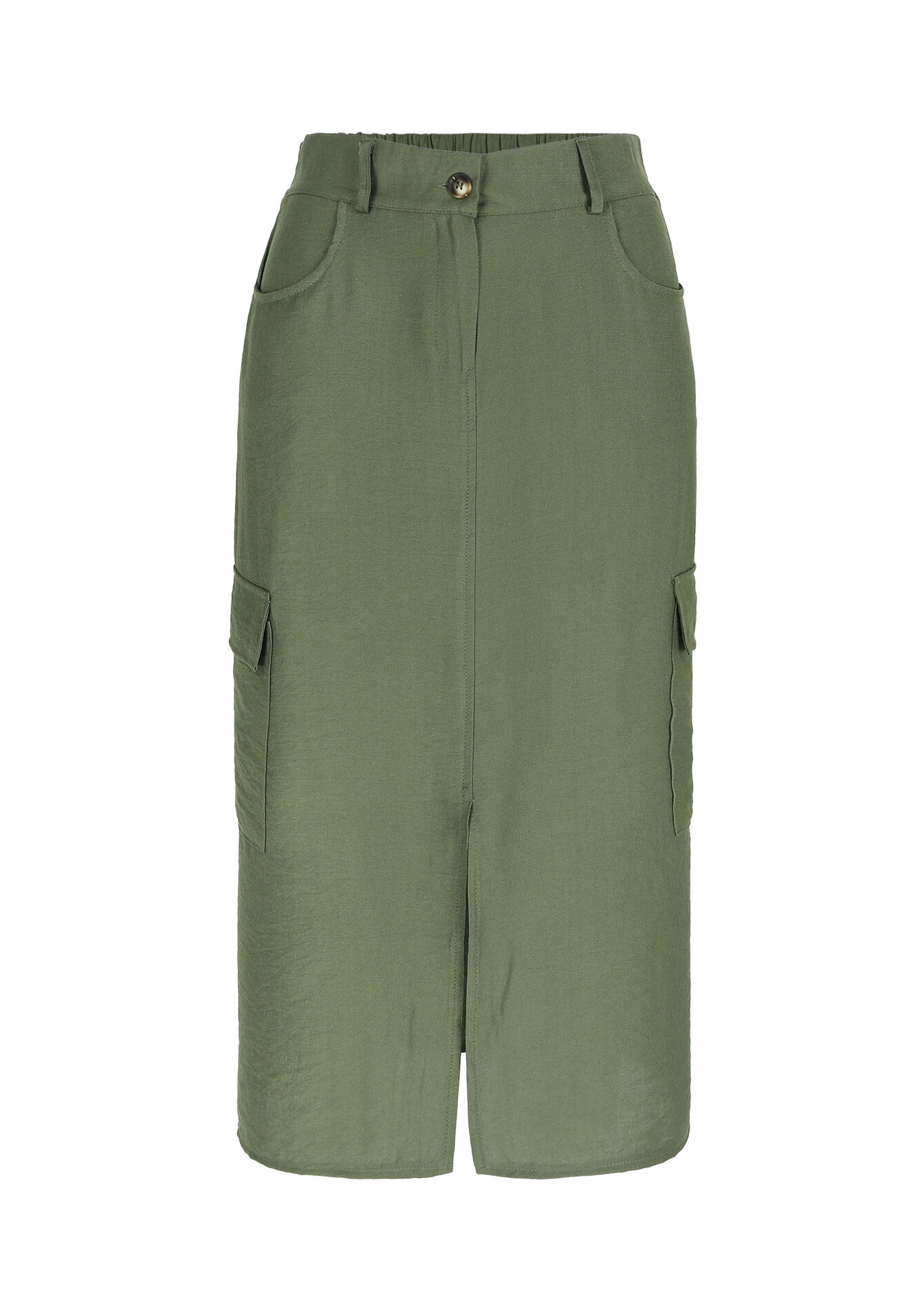 Cargo-rok met split, Cargo-rok met split - KHAKI MED - 07101230_4327
