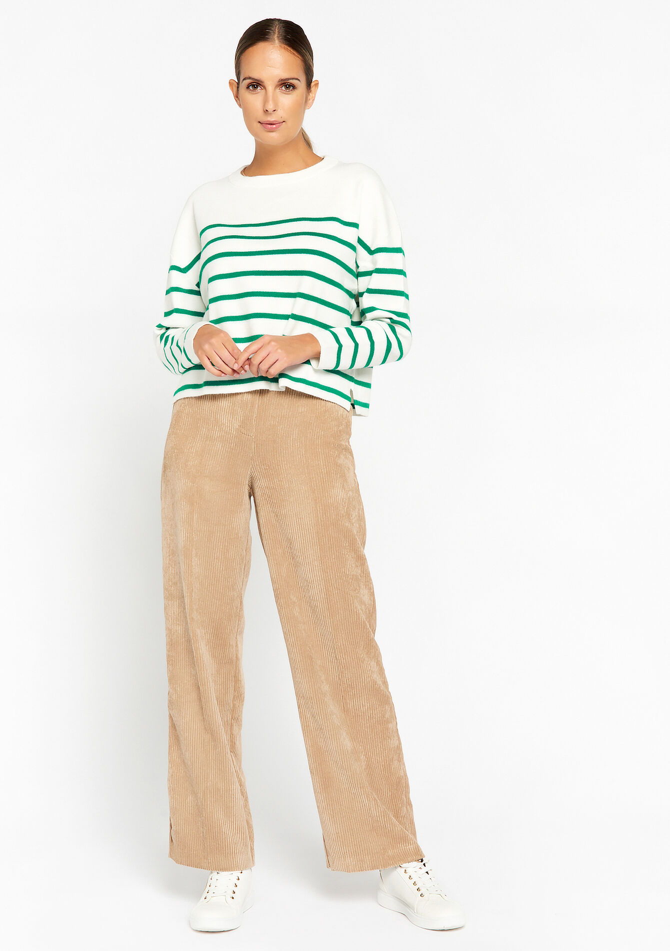 Pullover court à rayures, Pullover court à rayures - GREEN APPLE - 04006146_1783