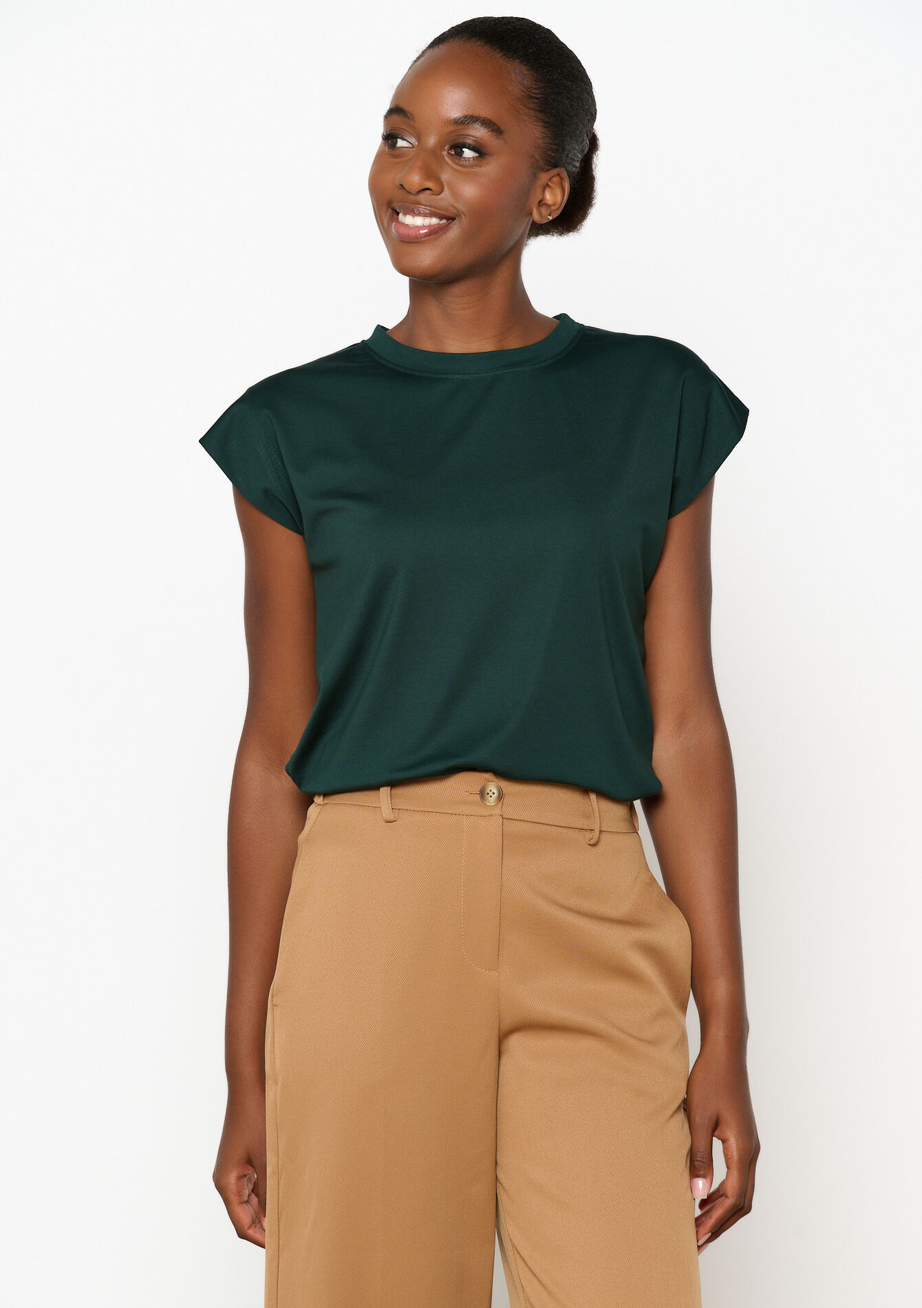 Short-sleeved T-shirt, Short-sleeved T-shirt - BOTTLE GREEN - 02301683_1778