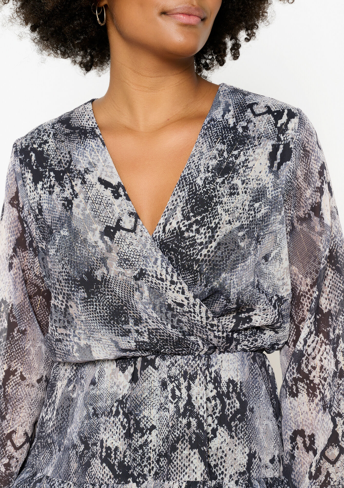 Robe courte à imprimé python - MED GREY - 08103934_2573