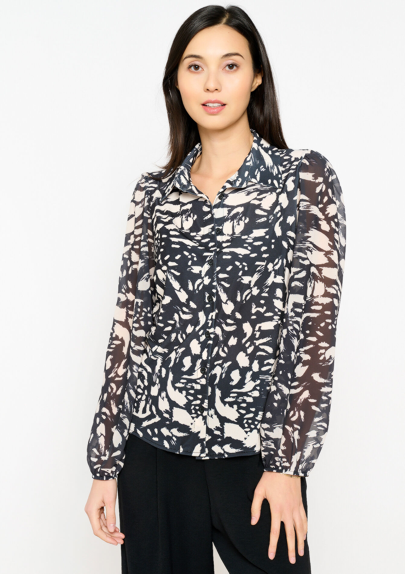 Blouse met print, Blouse met print - VANILLA WHITE - 02400298_1013