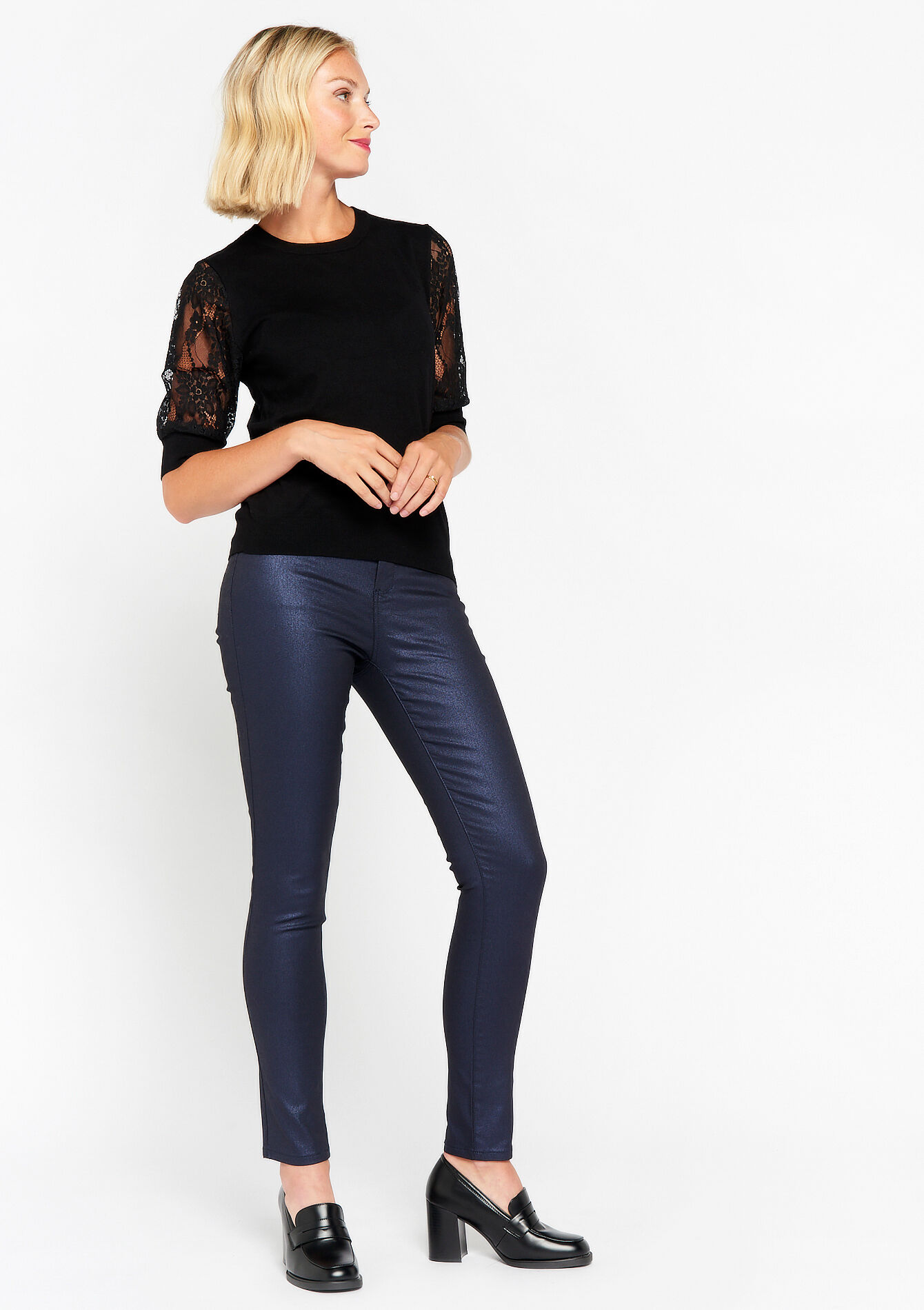 Trui met kant, Trui met kant - BLACK - 04006137_1119