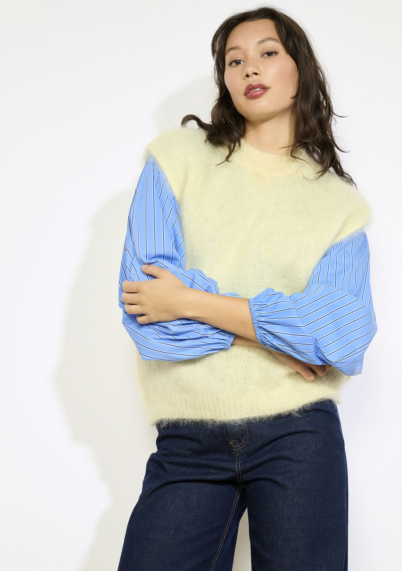 Pull sans manches duveteux, Pull sans manches duveteux, , back