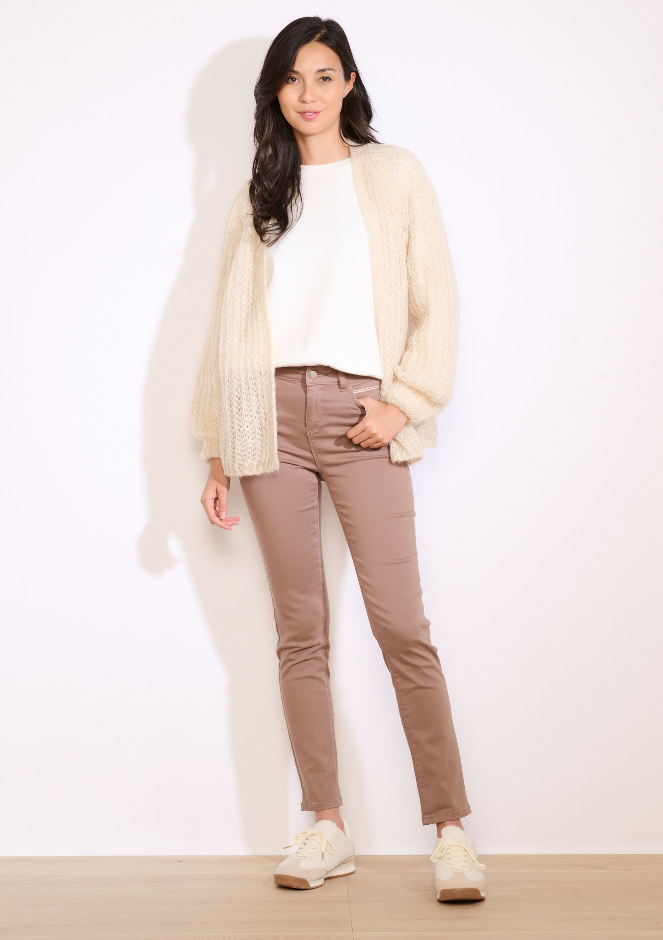 High-waist slim trousers, High-waist slim trousers, , back