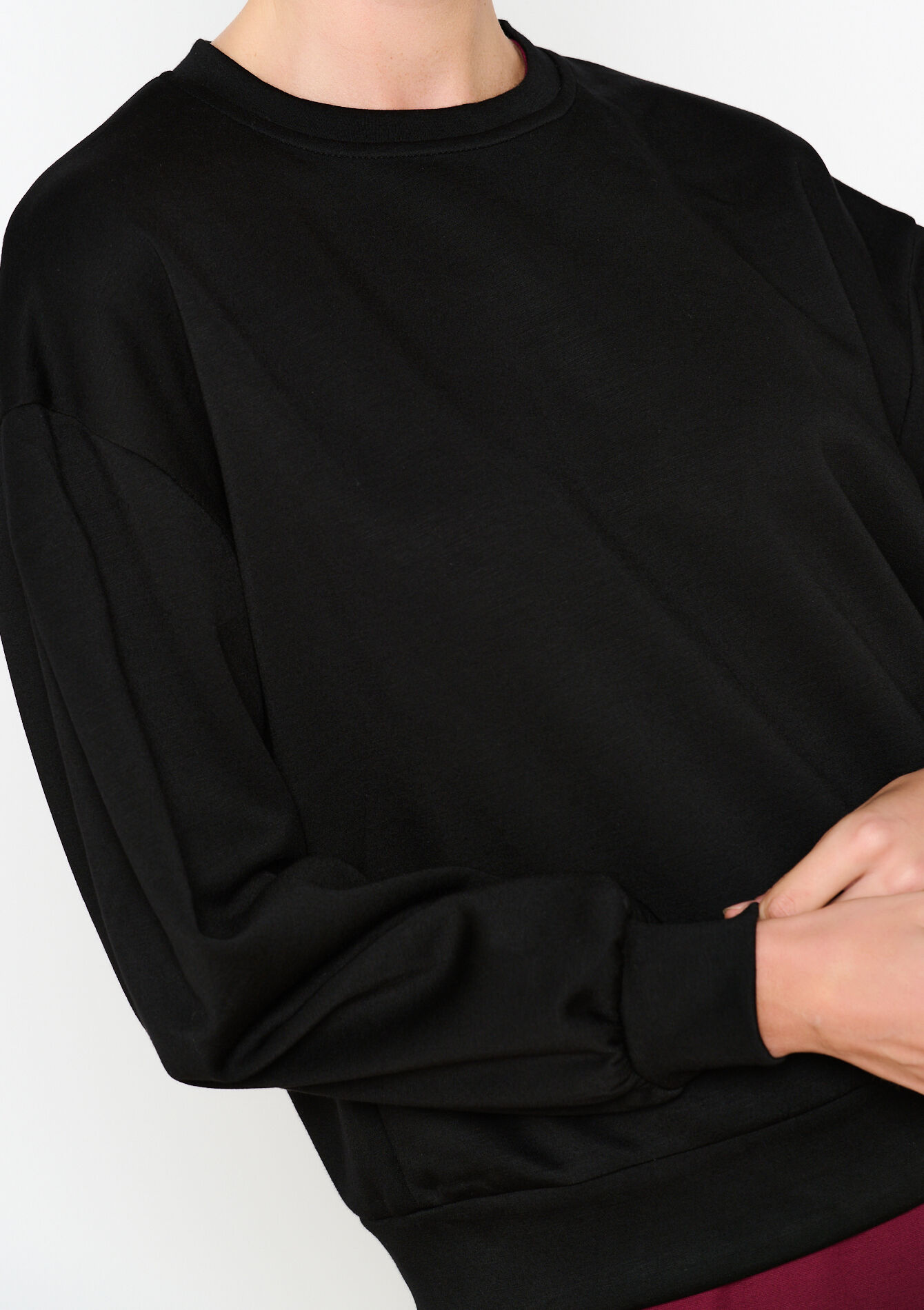 Sweater with balloon sleeves, Sweater with balloon sleeves - BLACK - 03001742_1119