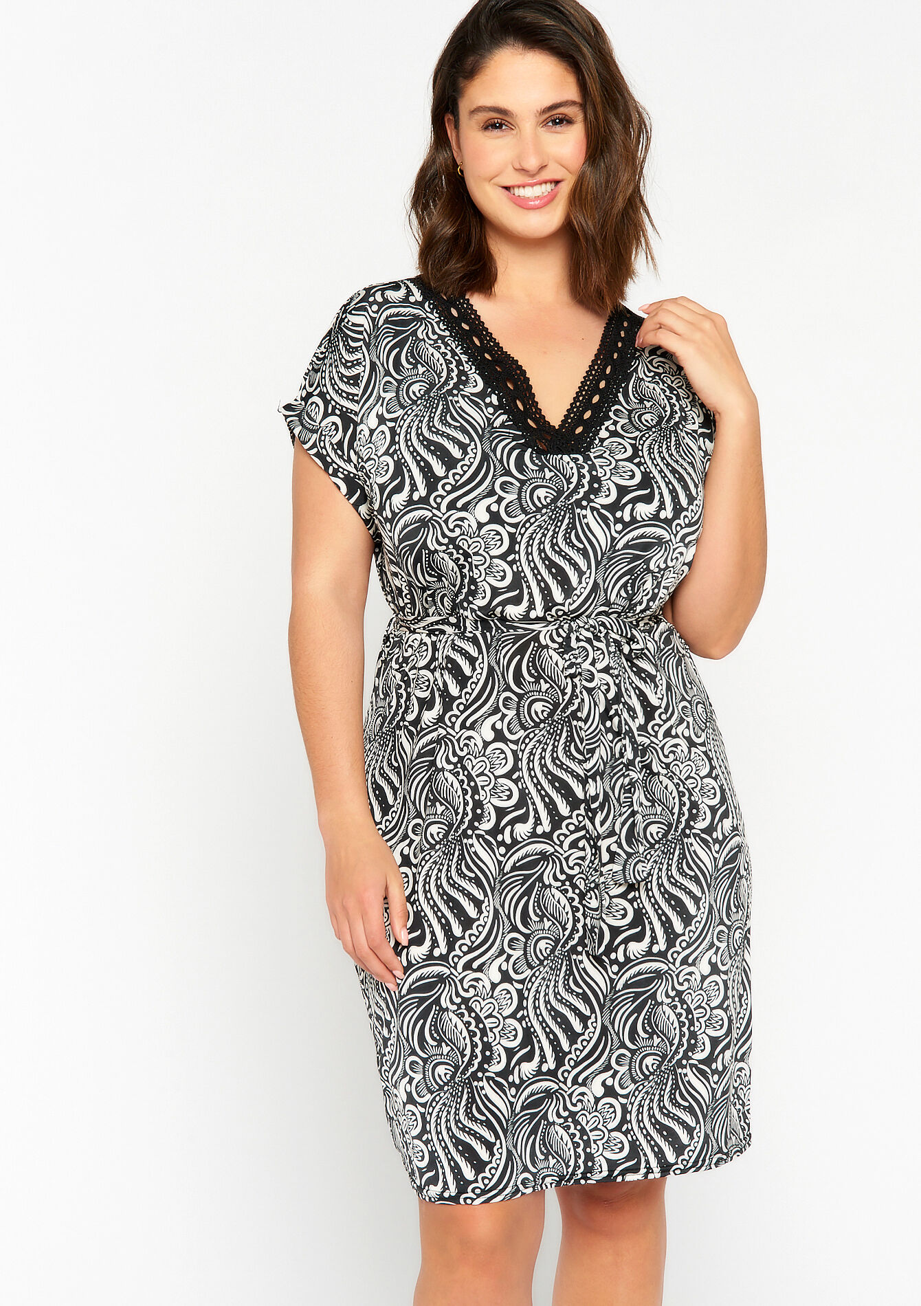 Jurk met print - BLACK - 08103221