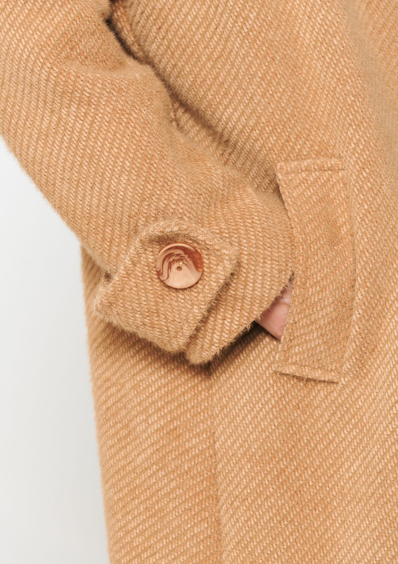 Soft oversized coat - CAMEL CINNAMON - 23000632_3835