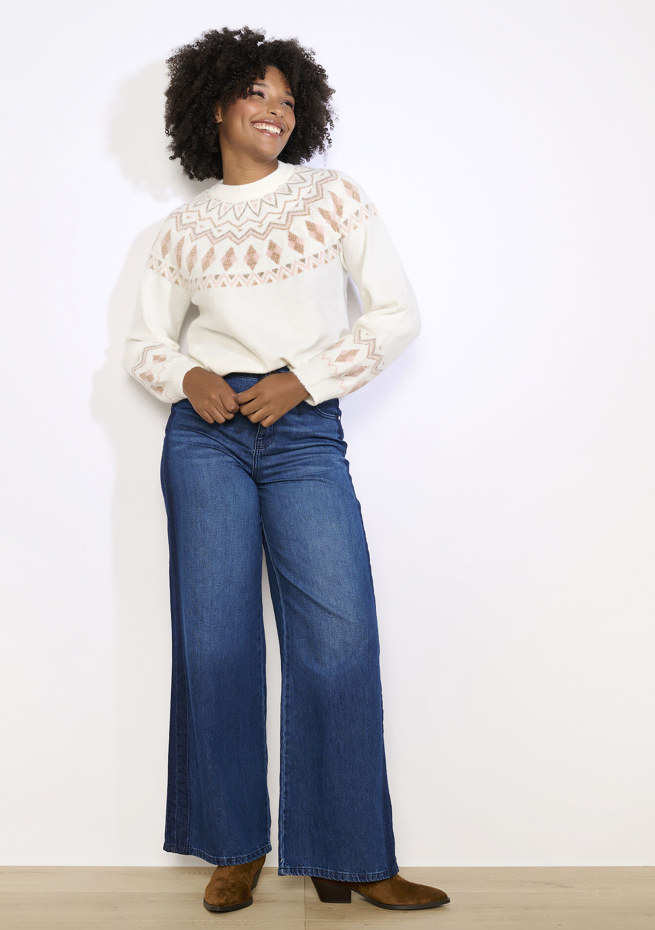 Grafische trui met jacquard - VANILLA WHITE - 04006957_1013