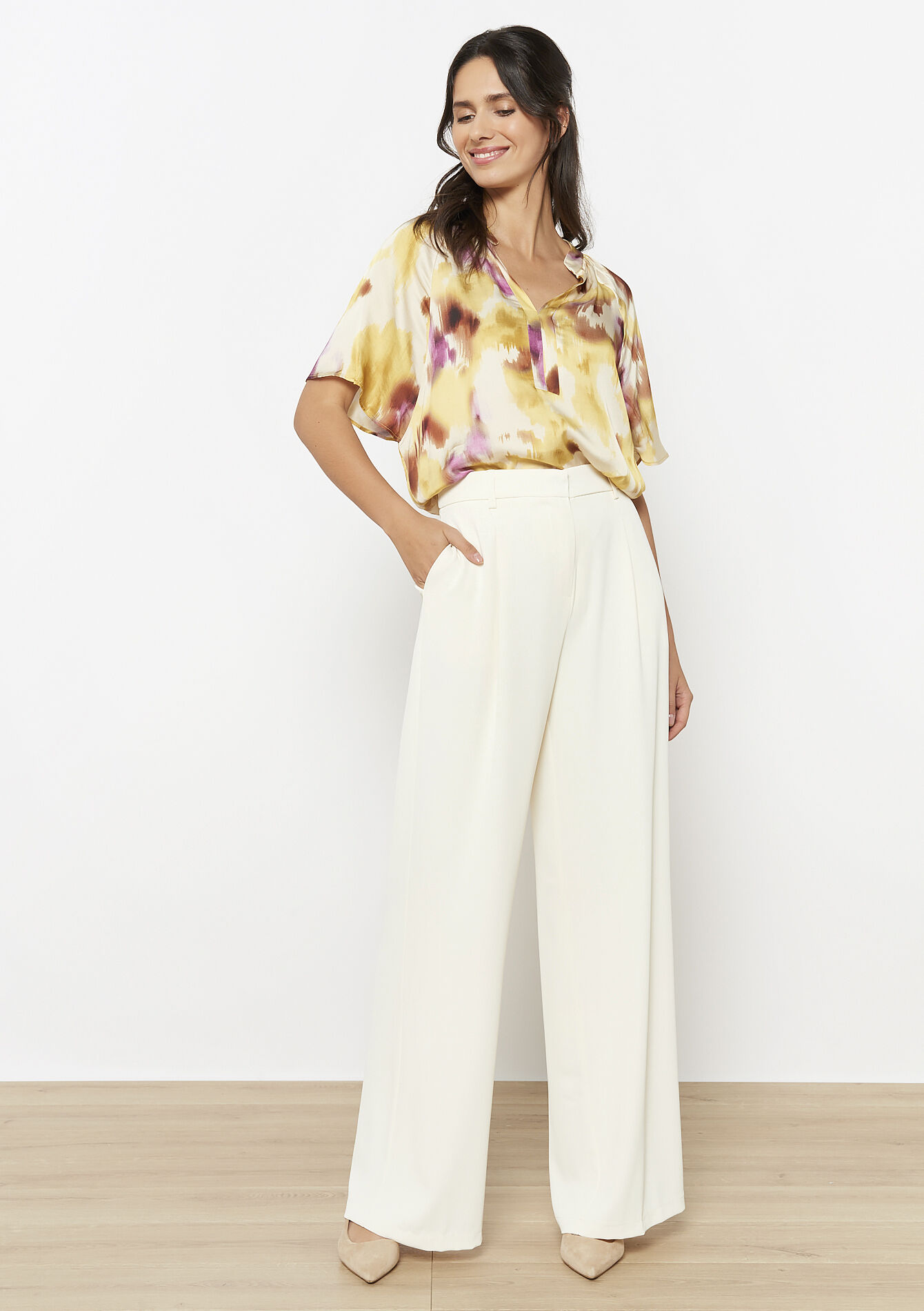 Wide-leg tailored trousers, Wide-leg tailored trousers, , back
