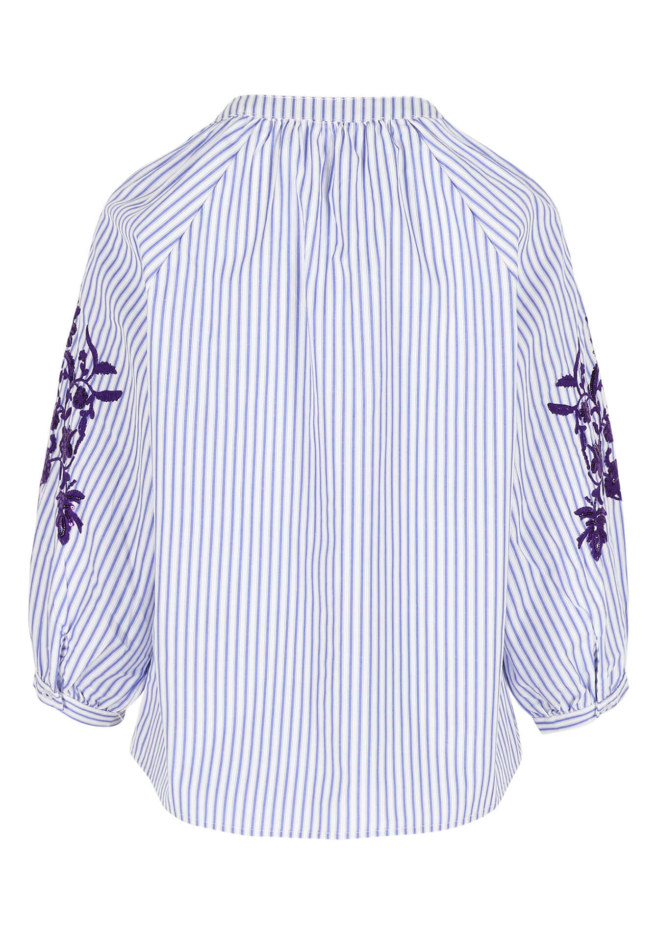 Gestreept hemd met pailletten, Gestreept hemd met pailletten - ELECTRIC BLUE - 05702911_1619