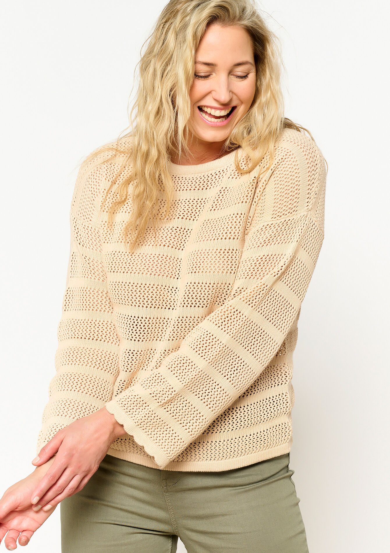 Trui met korte mouwen, Trui met korte mouwen - LT BEIGE - 04006297_2527