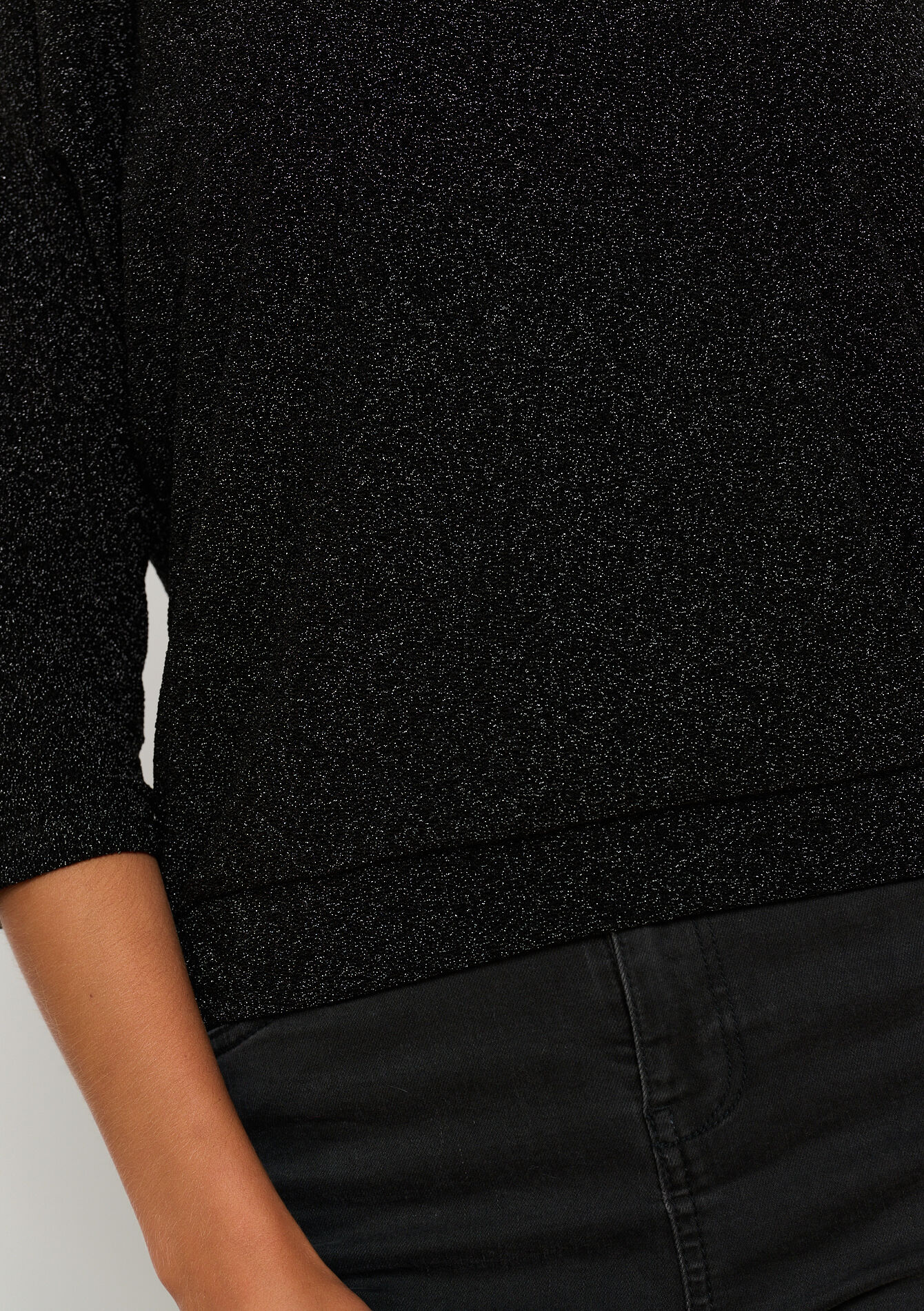 T-shirt met lurex - BLACK - 02301682_1119