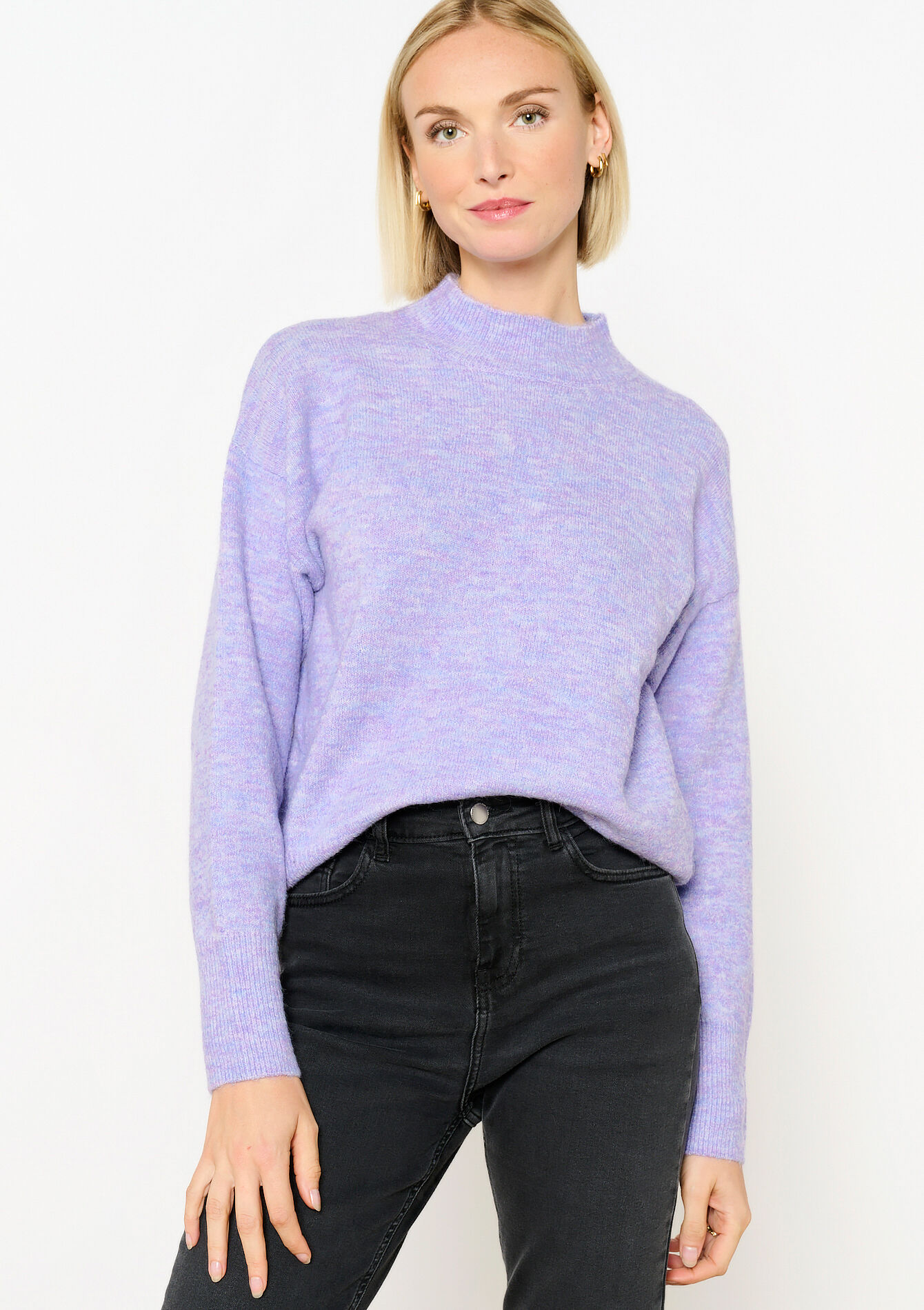 Basic pullover with round neck, Basic pullover with round neck - PASTEL LILAC - 04006525_1493