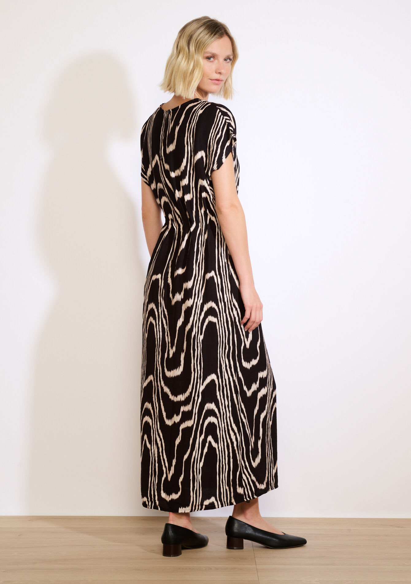 Lange jurk met print, Lange jurk met print - BLACK - 08104267_1119