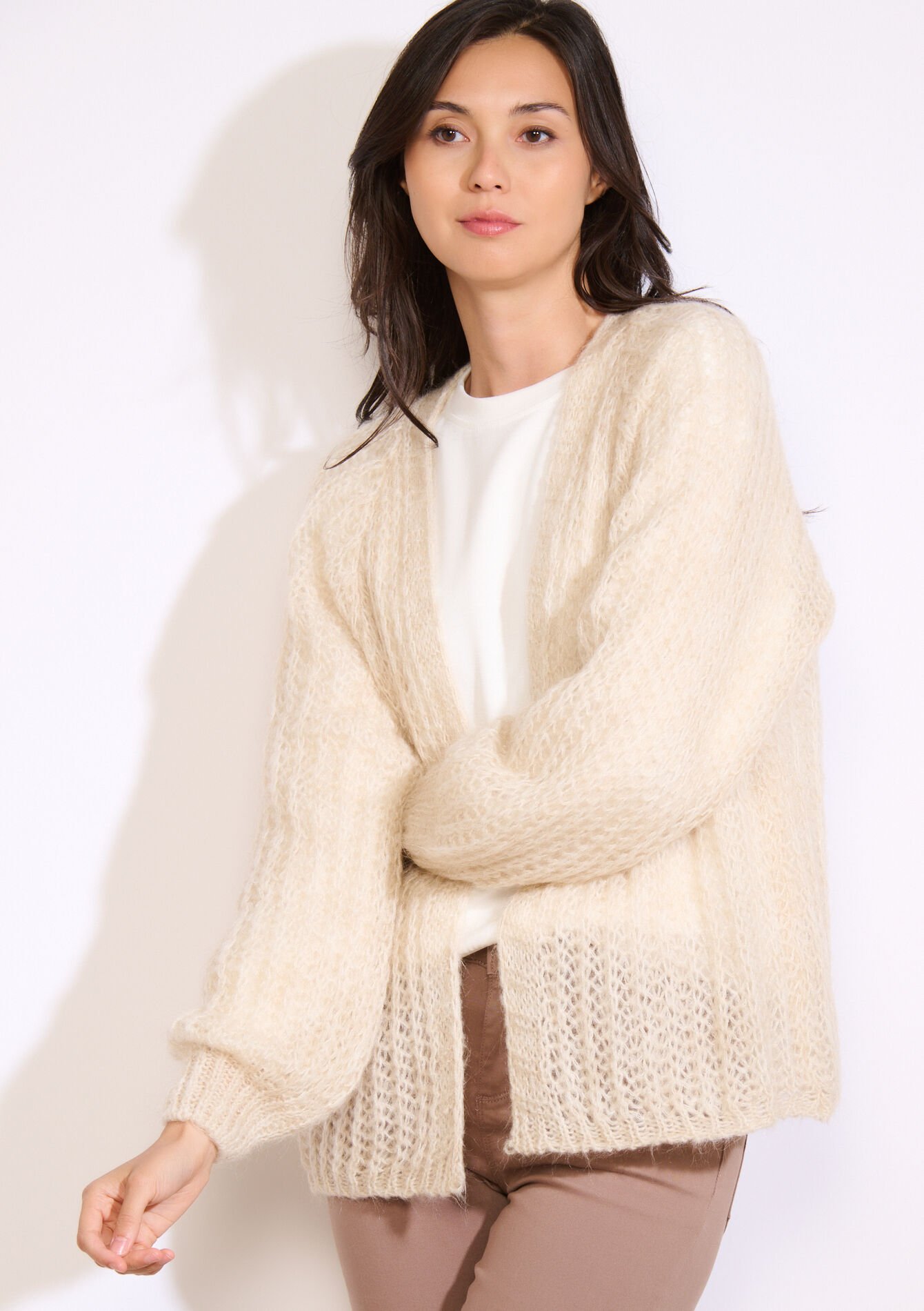 GG-vest van zwaar tricot - LT BEIGE - 04101344_2527