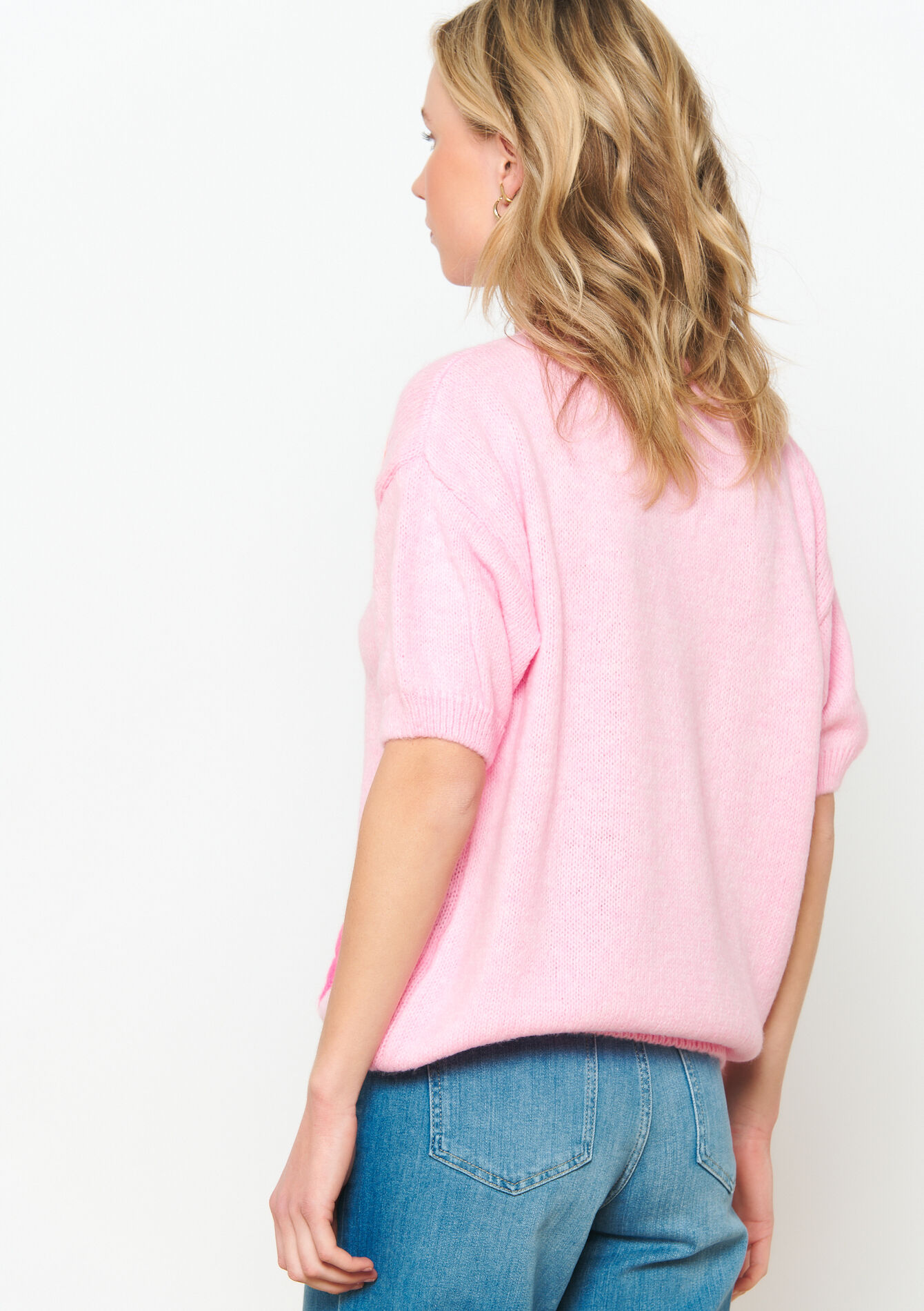 Pullover with floral pattern, Pullover with floral pattern - PINK BUBBLEGUM - 04006476_1477