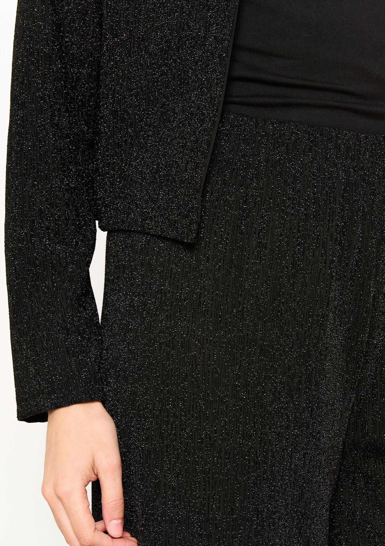 Pantalon met lurex, Pantalon met lurex - BLACK - 06600939_1119