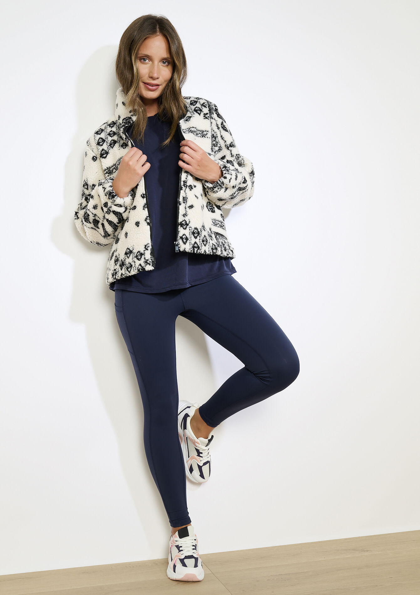 Fleece jas met print, Fleece jas met print - VANILLA WHITE - 15100352_1013