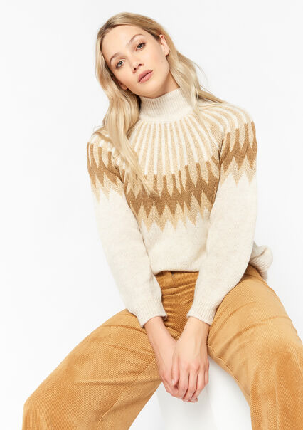 Pull col montant - BEIGE CHINE - 04006069_4025