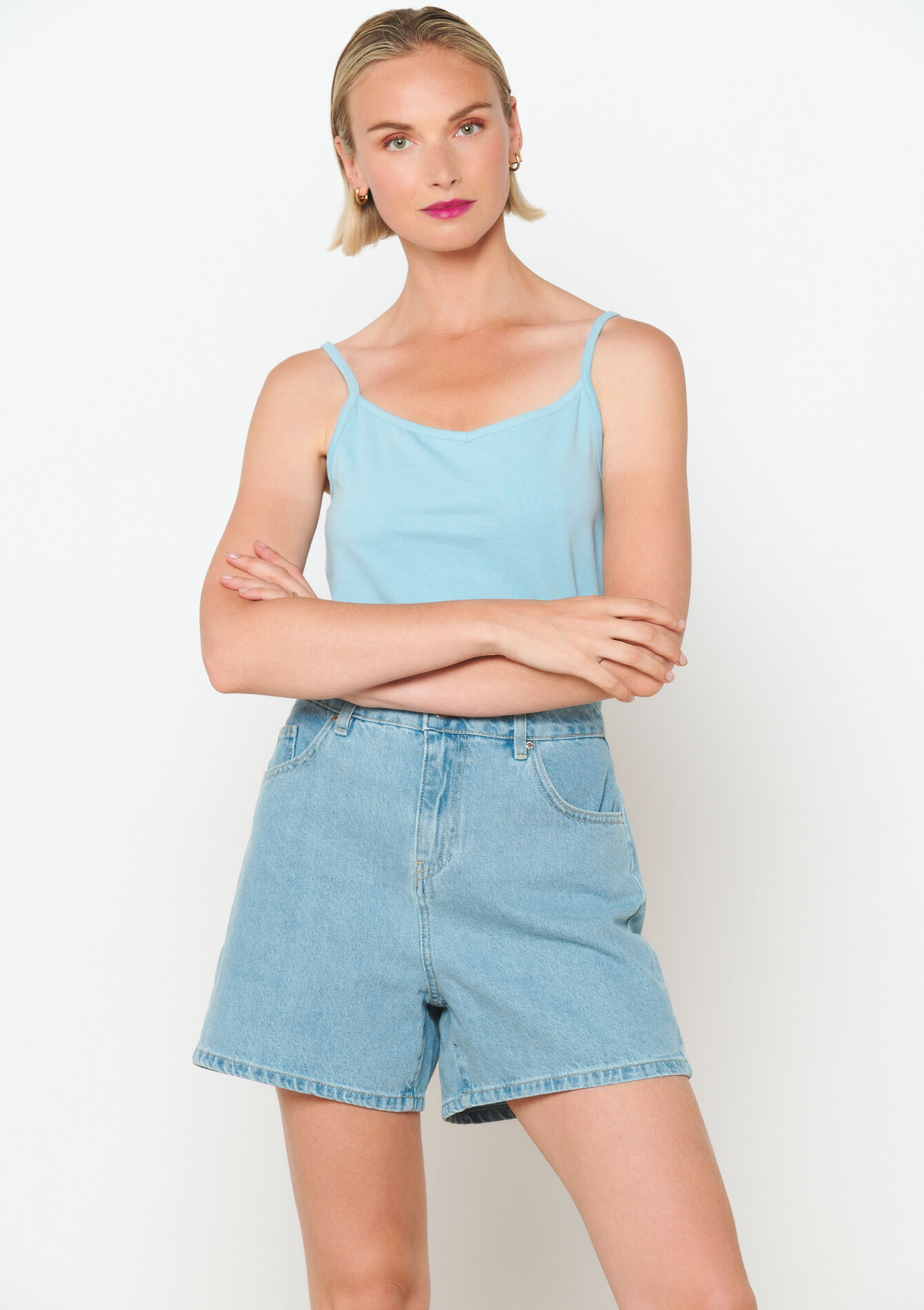 Top with spaghetti straps, Top with spaghetti straps - BLUE PASTEL - 02200452_3003