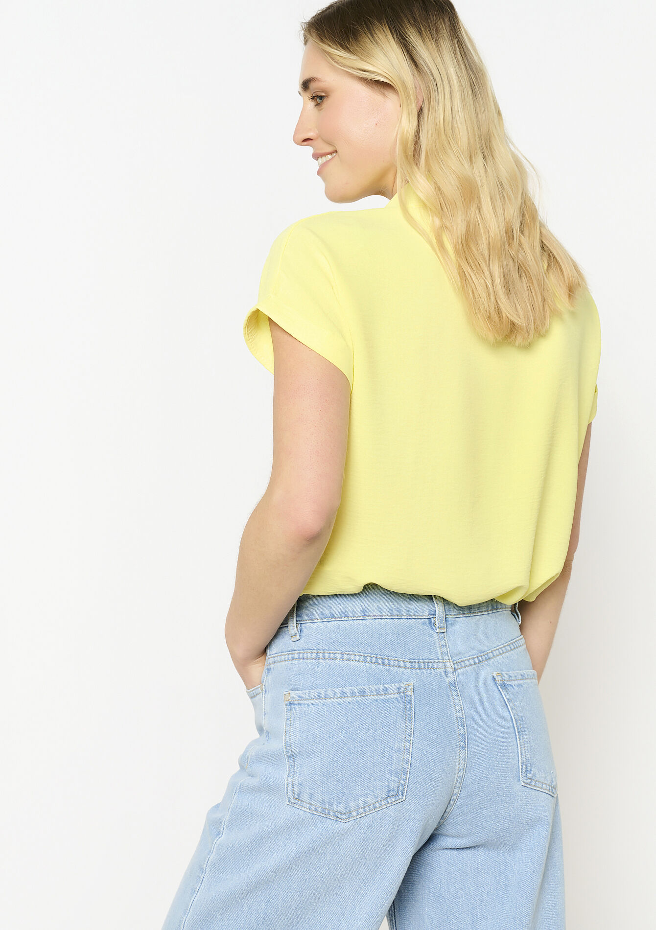 Blouse met polokraag - YELLOW PASTEL - 05702739_5004