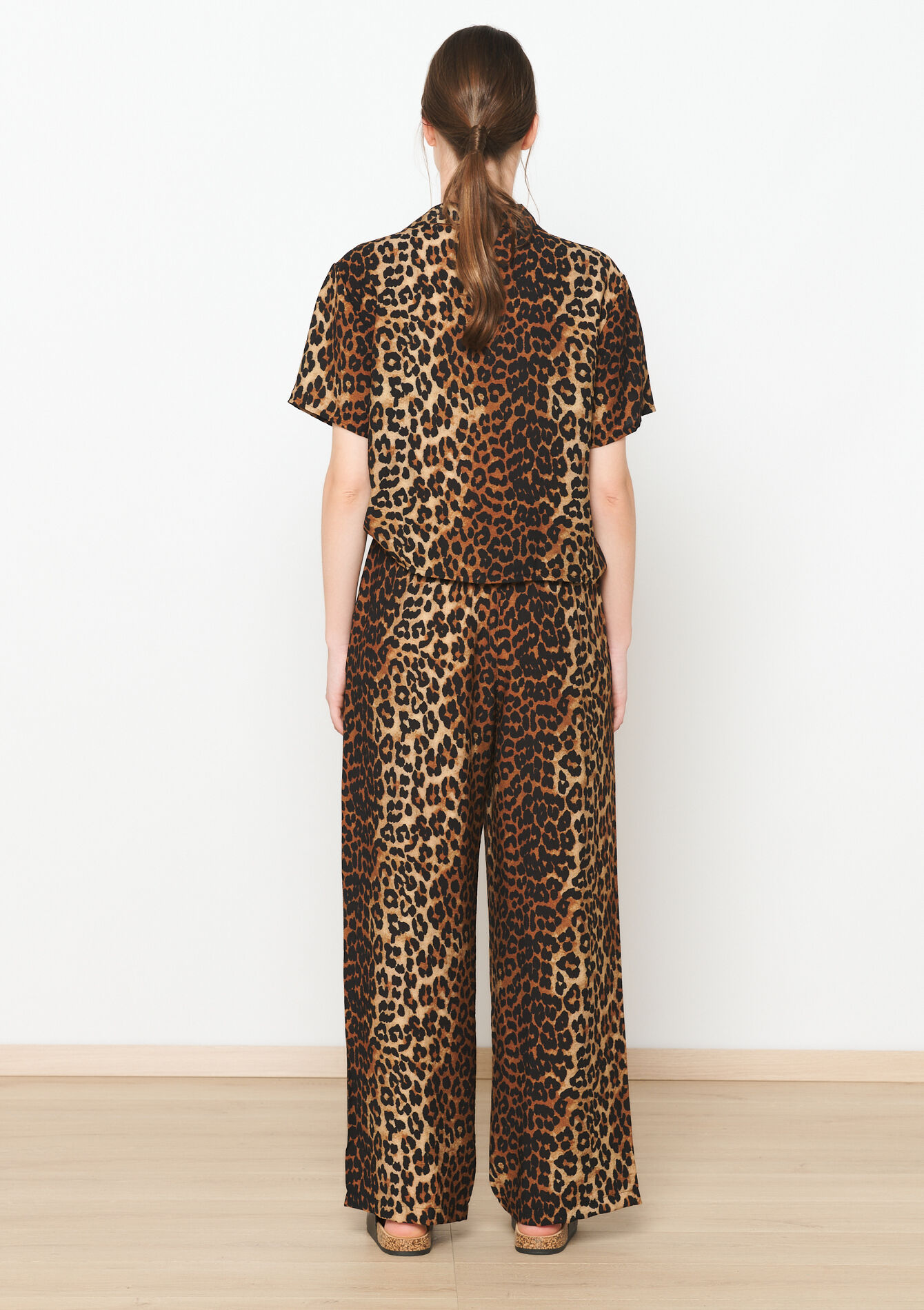 Relaxed trousers with leopard print, Relaxed trousers with leopard print - LIGHT CAMEL - 1110406