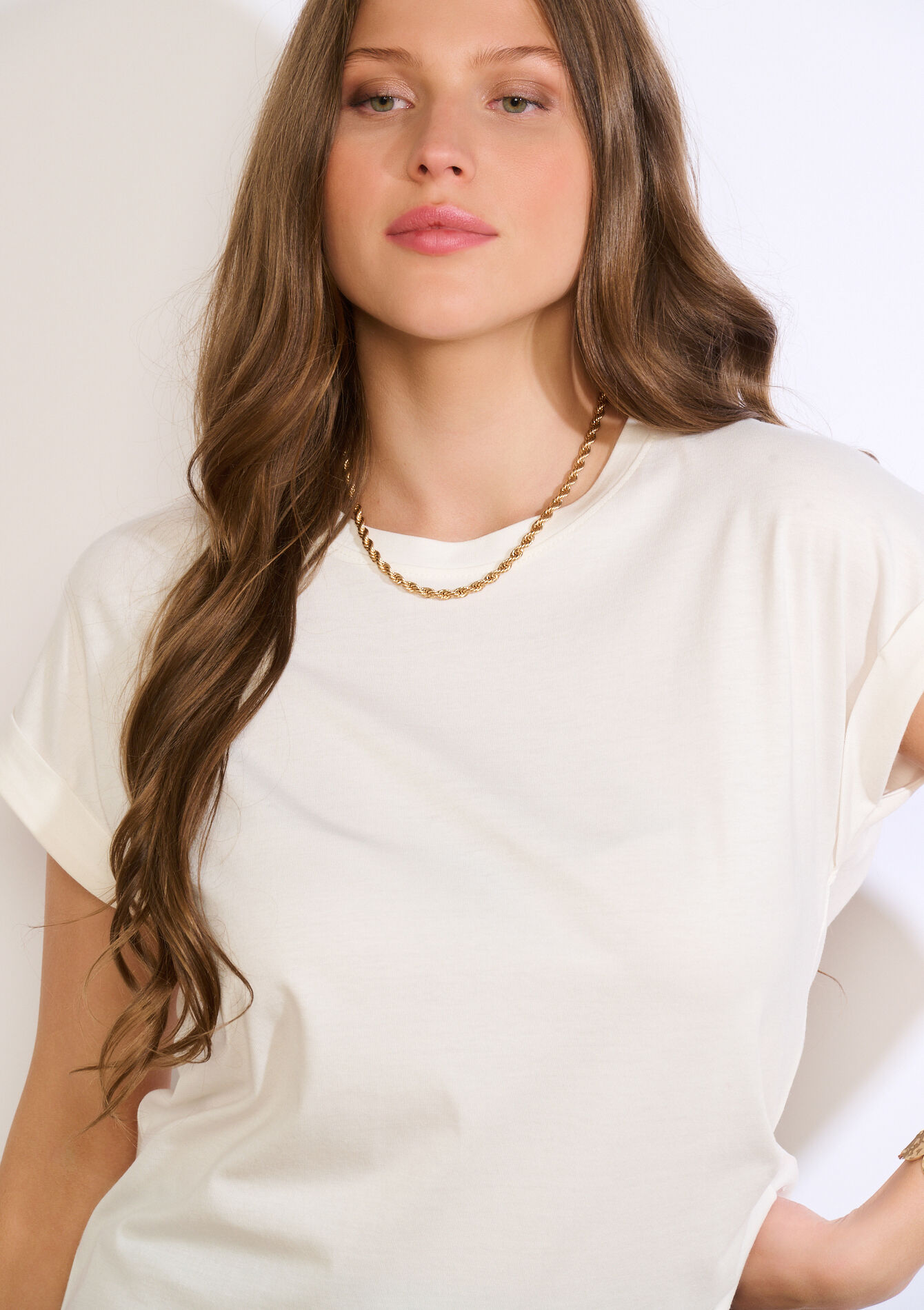 Losvallende T-shirt - OFFWHITE - 02301926_1001