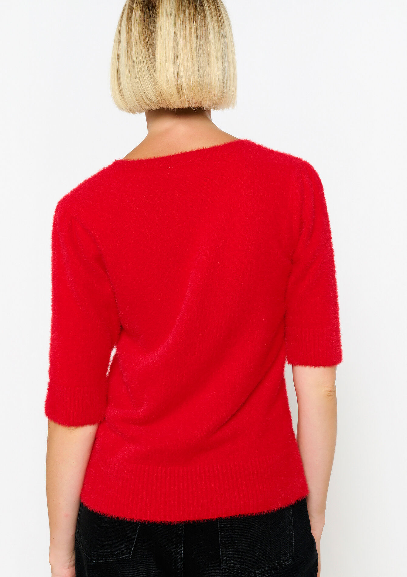 Pullover en maille poilue, Pullover en maille poilue - RED LIPSTICK - 04006502_5310